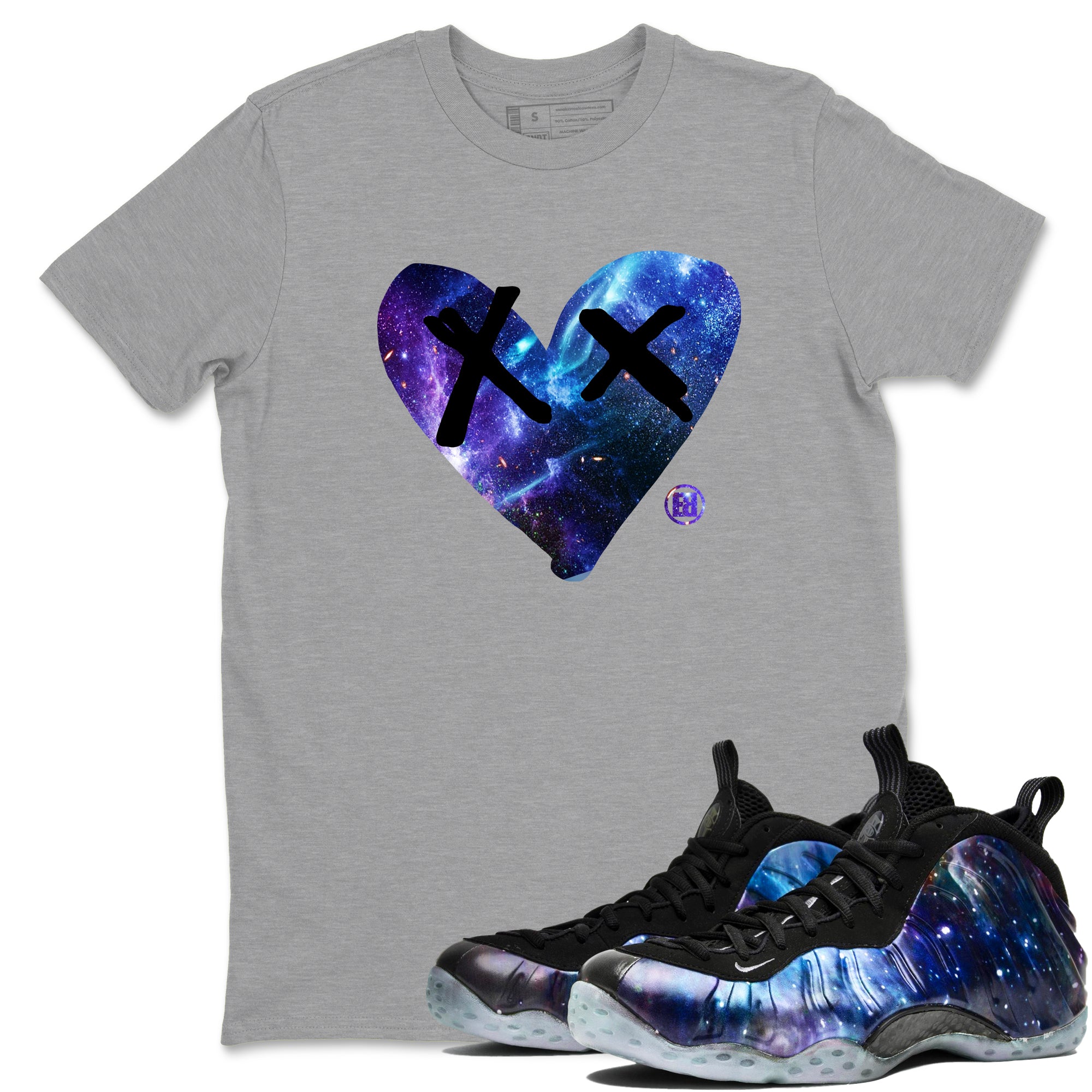 Camo Heart snkmatch Tees - Air Foamposite One Galaxy