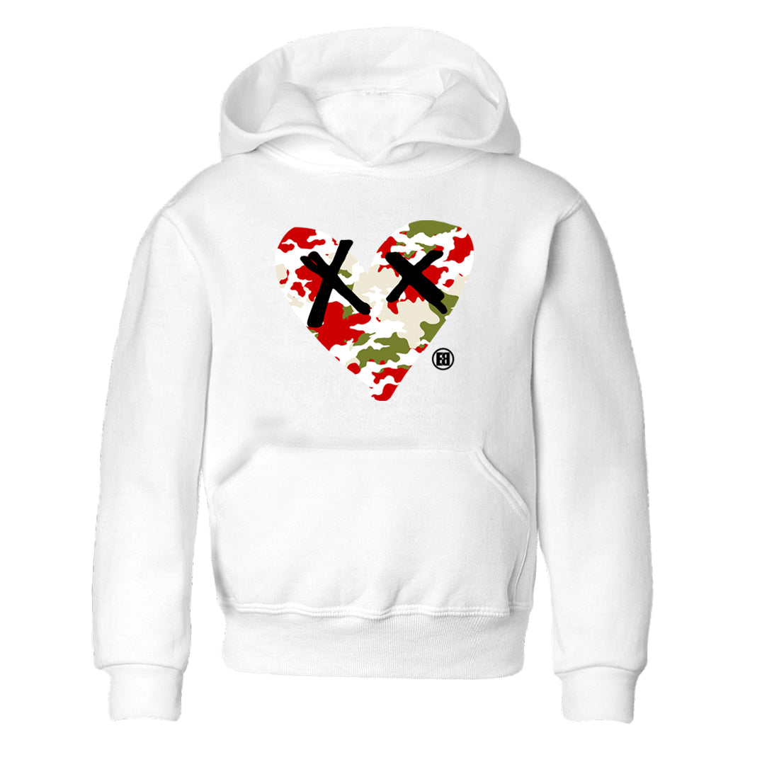 Camo Heart snkmatch Tees Kids - Air Jordan 1 Travis Scott Olive