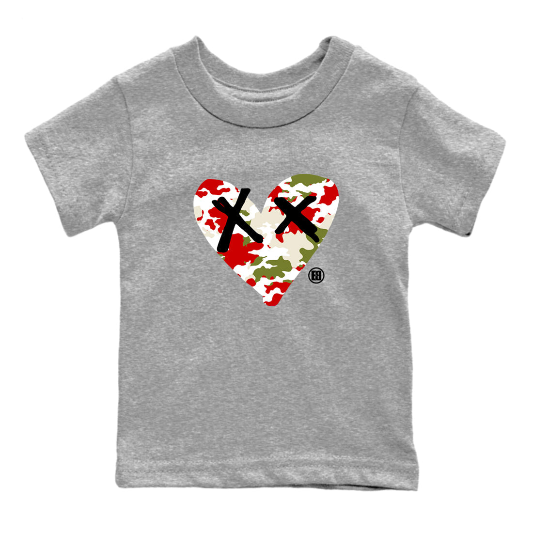 Camo Heart snkmatch Tees Kids - Air Jordan 1 Travis Scott Olive