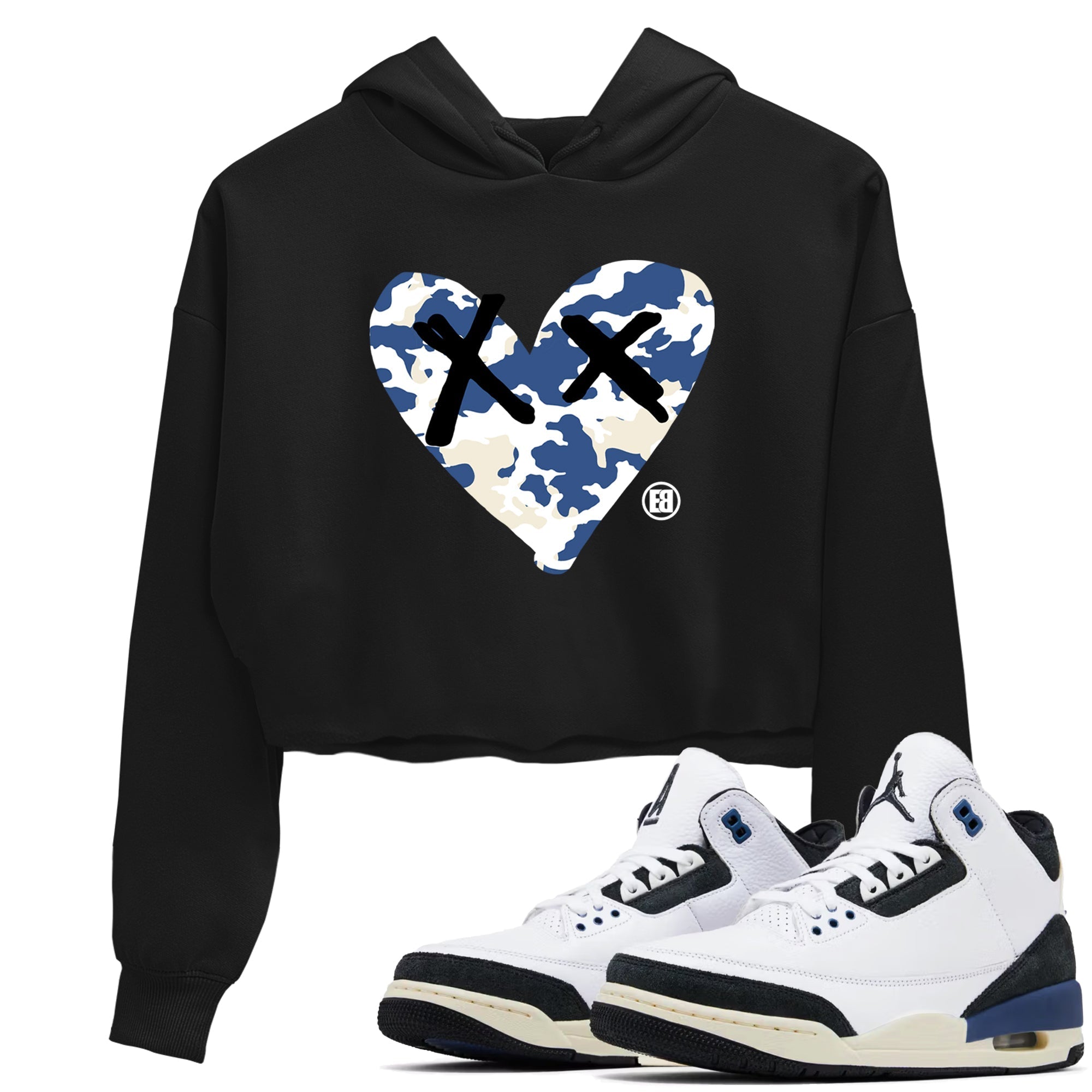 Camo Heart snkmatch Women's Top - Air Jordan 3 A Ma Maniere x Diffused Blue