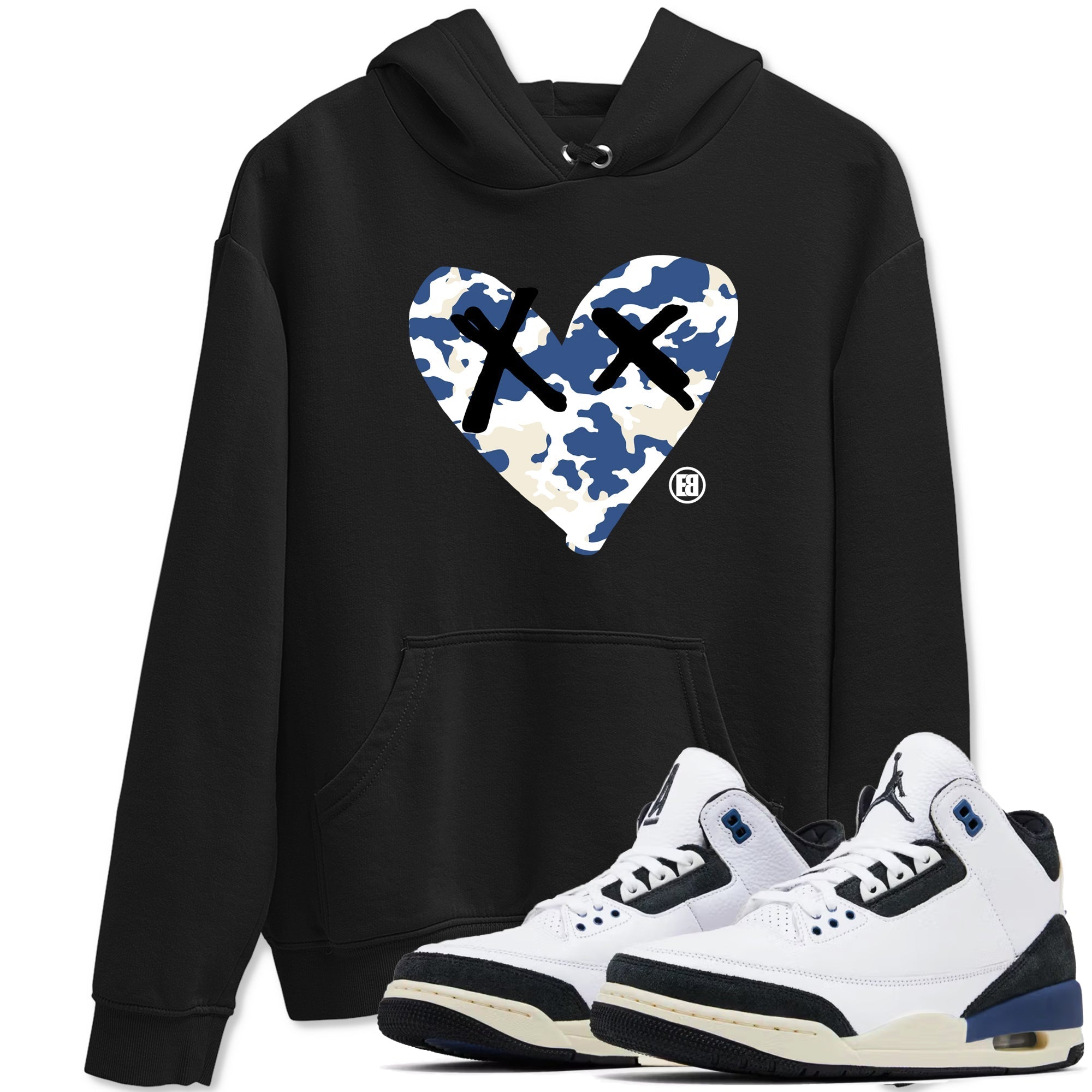Camo Heart snkmatch Tees - Air Jordan 3 A Ma Maniere x Diffused Blue