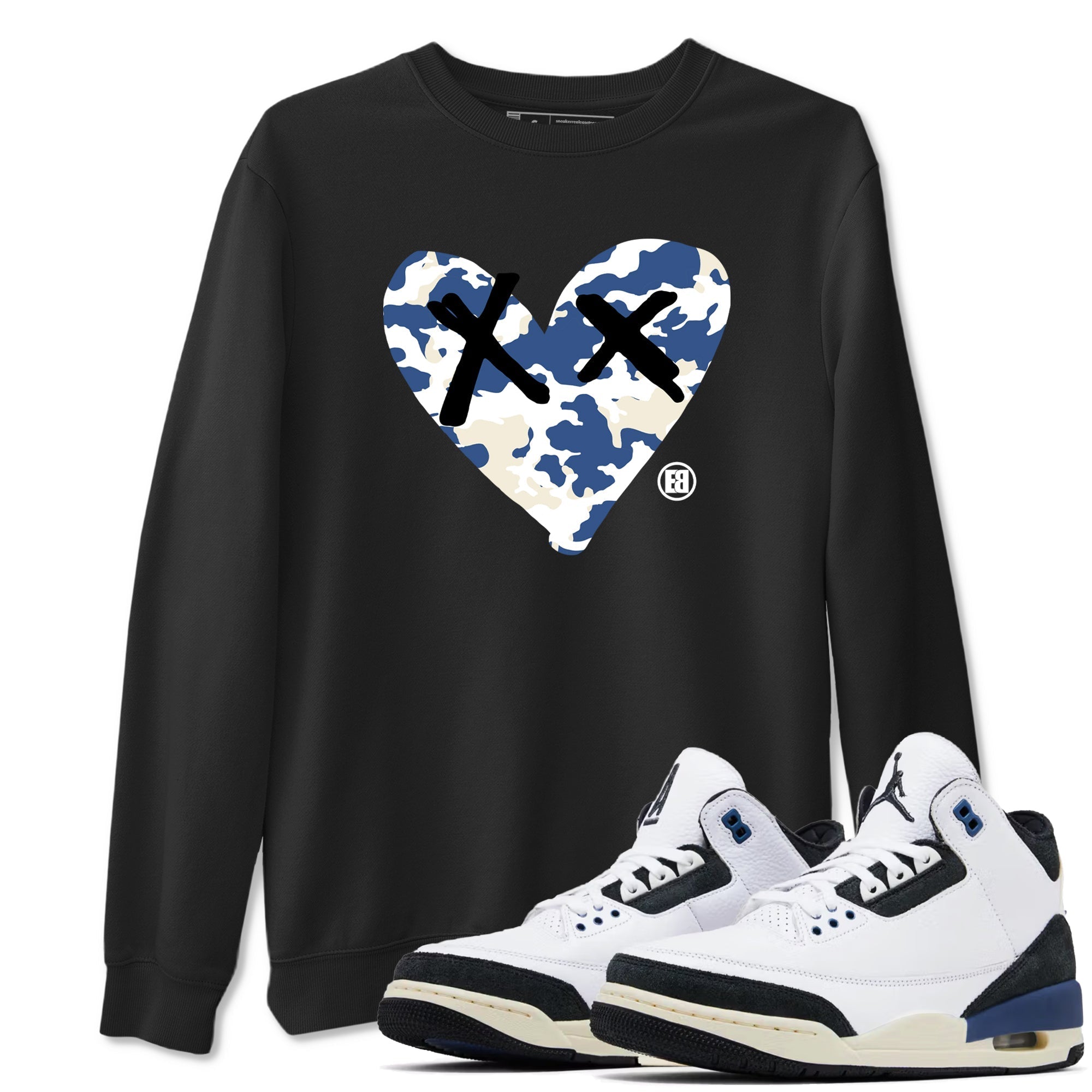 Camo Heart snkmatch Tees - Air Jordan 3 A Ma Maniere x Diffused Blue