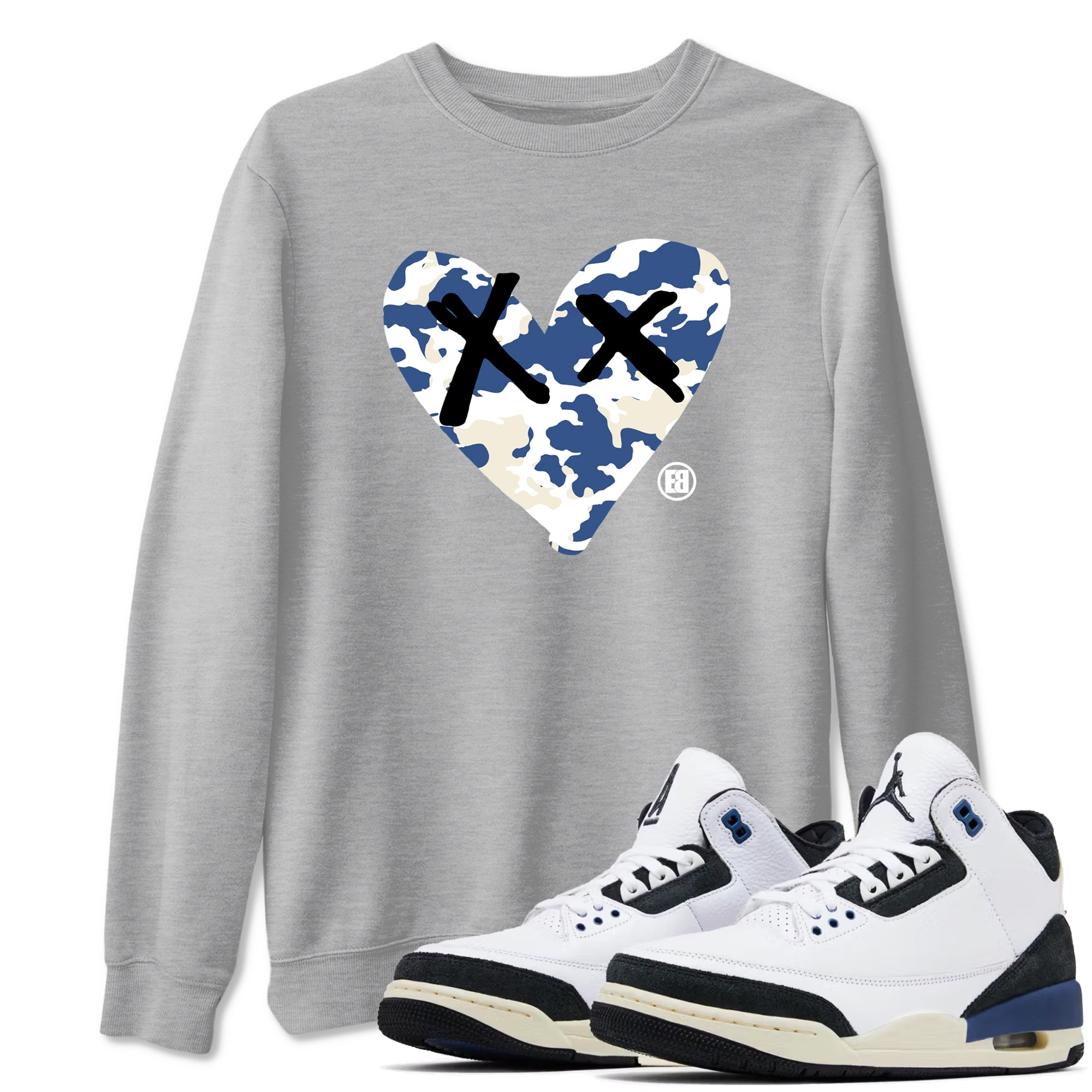 Camo Heart snkmatch Tees - Air Jordan 3 A Ma Maniere x Diffused Blue
