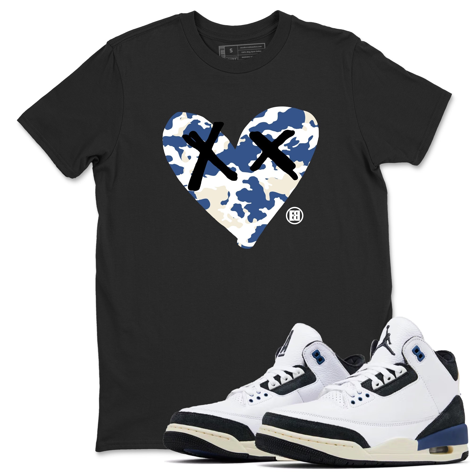 Camo Heart snkmatch Tees - Air Jordan 3 A Ma Maniere x Diffused Blue