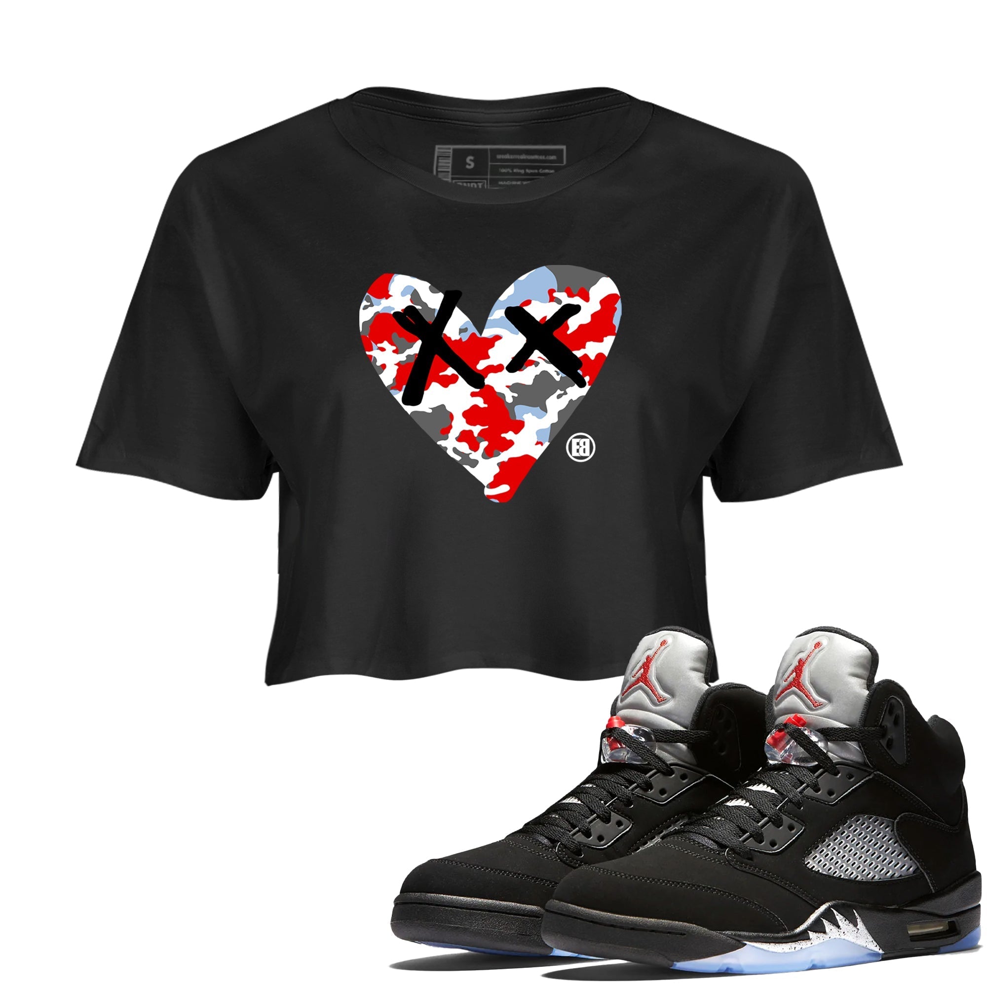 Camo Heart snkmatch Women's Top - Air Jordan 5 Reimagined