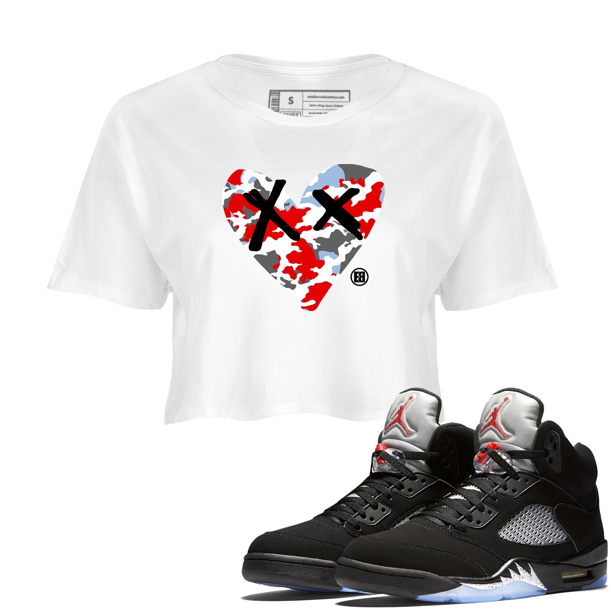 Camo Heart snkmatch Women's Top - Air Jordan 5 Reimagined