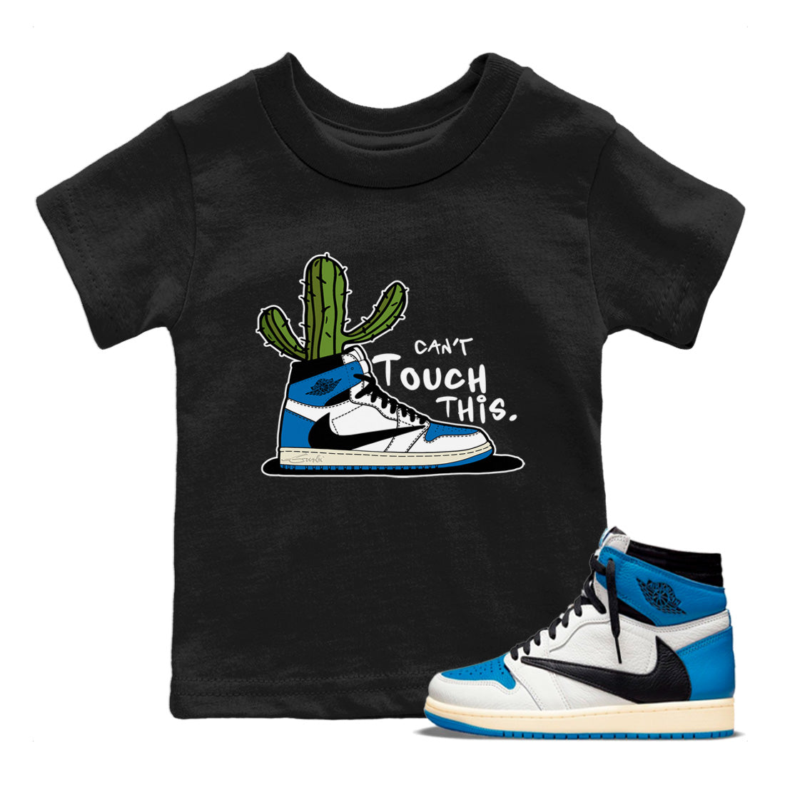 Can't Touch This Kids Tops - Air Jordan 1 Travis Scott Fragment