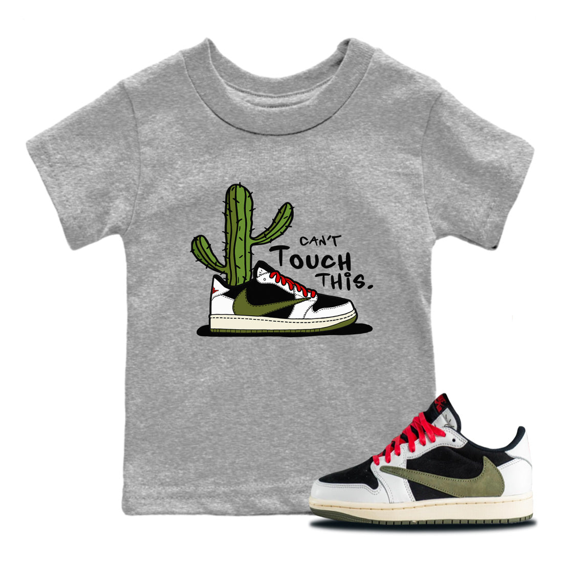Can't Touch This Kids Tops - Air Jordan 1 Travis Scott Olive