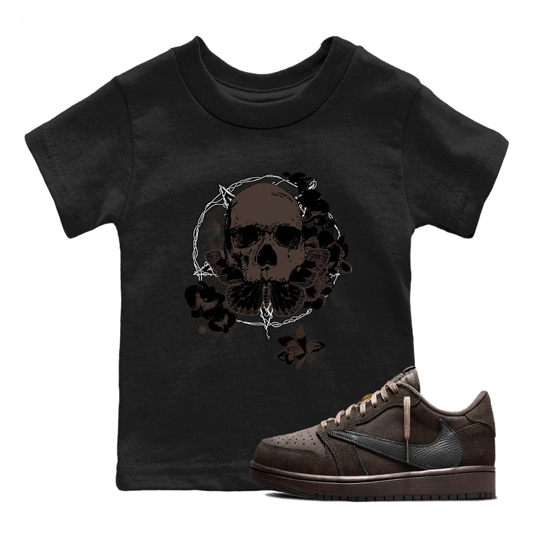 Carpe Diem Skull snkmatch Tees Kids - Air Jordan 1 Travis Scott Velvet Brown