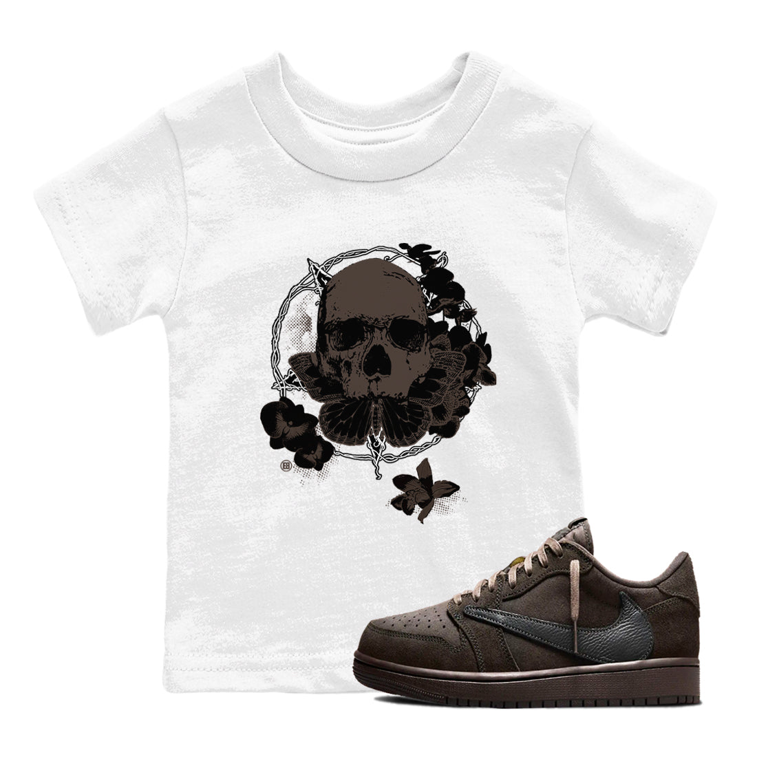 Carpe Diem Skull snkmatch Tees Kids - Air Jordan 1 Travis Scott Velvet Brown