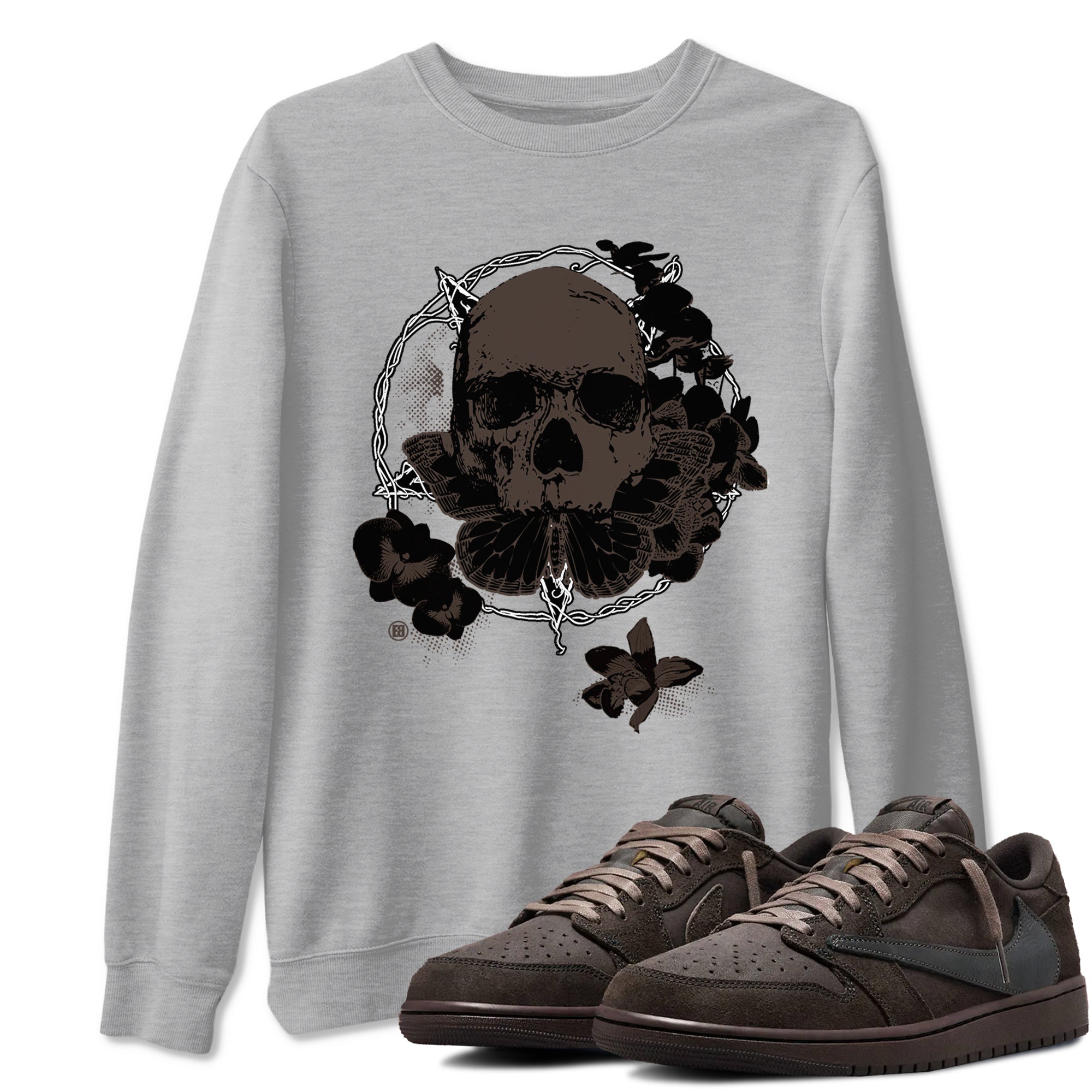 Carpe Diem Skull snkmatch Tees - Air Jordan 1 Travis Scott Velvet Brown