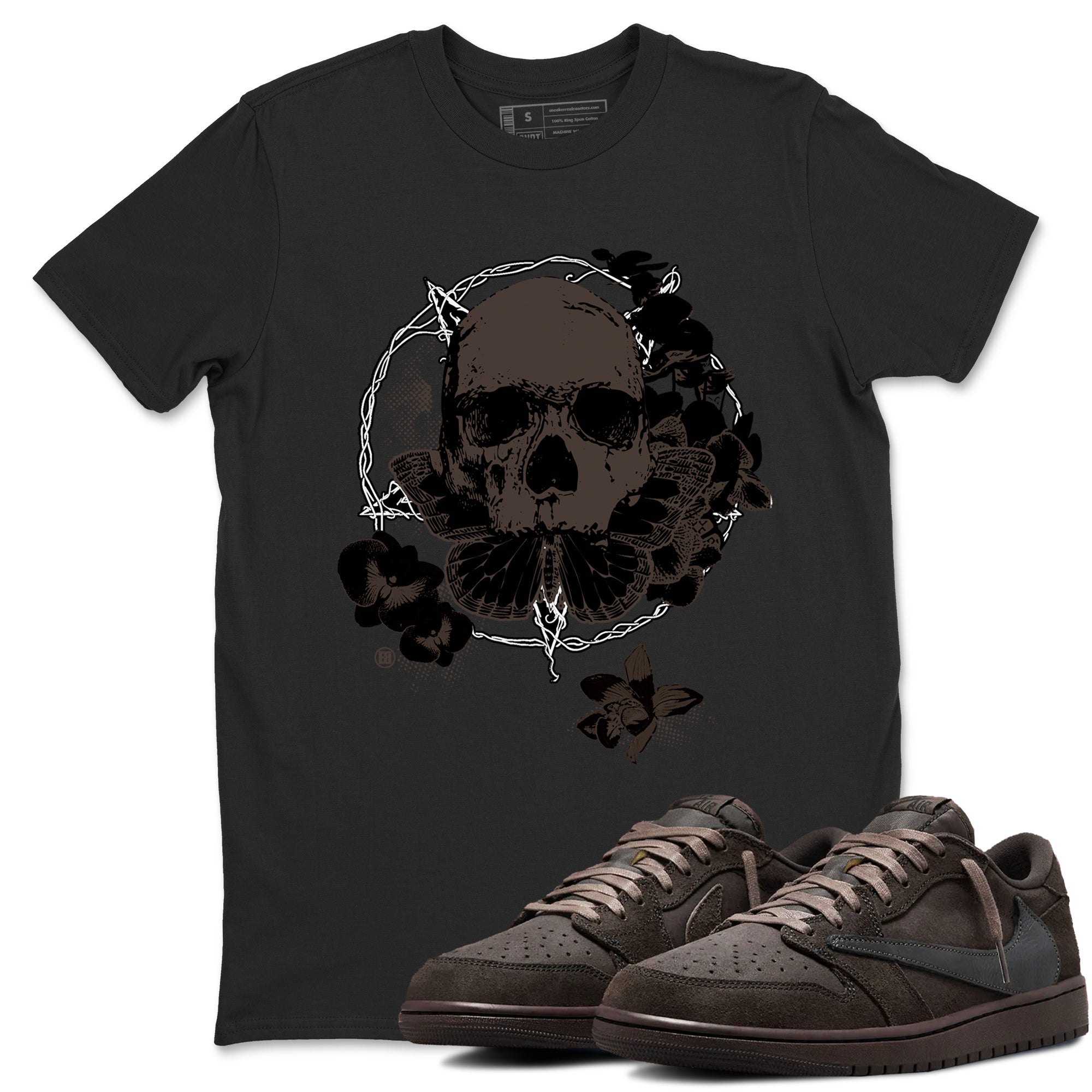 Carpe Diem Skull snkmatch Tees - Air Jordan 1 Travis Scott Velvet Brown