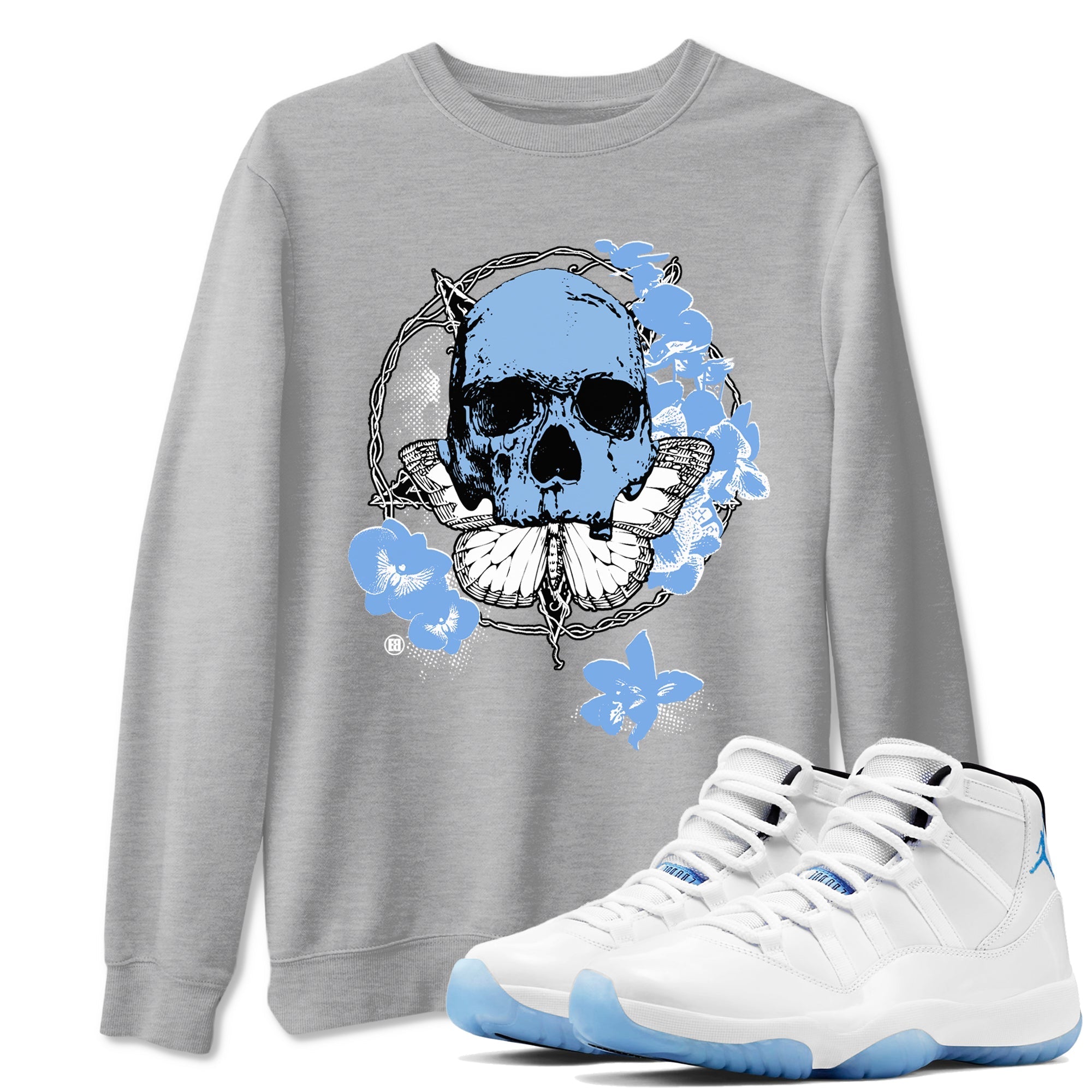 Carpe Diem Skull snkmatch Tees - Air Jordan 11 Legend Blue