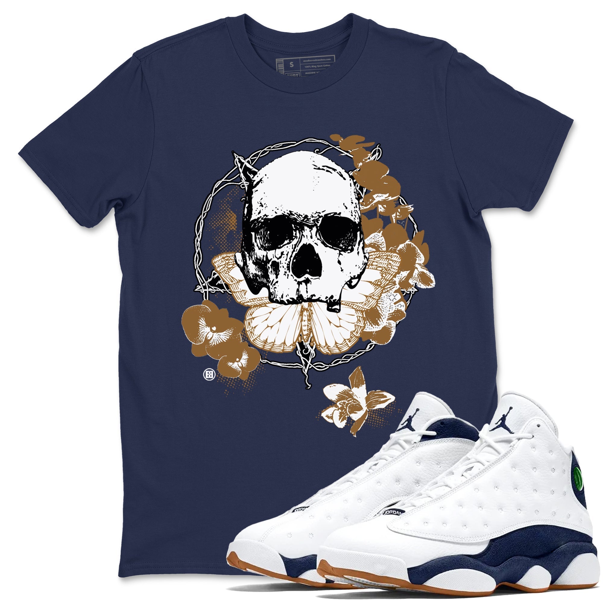 Carpe Diem Skull snkmatch Tees - Air Jordan 13 Midnight Navy