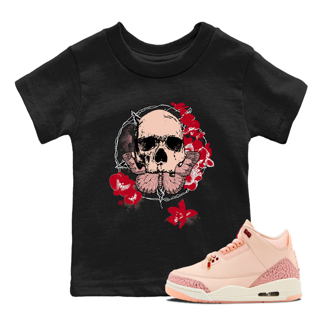 Carpe Diem Skull snkmatch Tees Kids - Air Jordan 3 Valentines Day