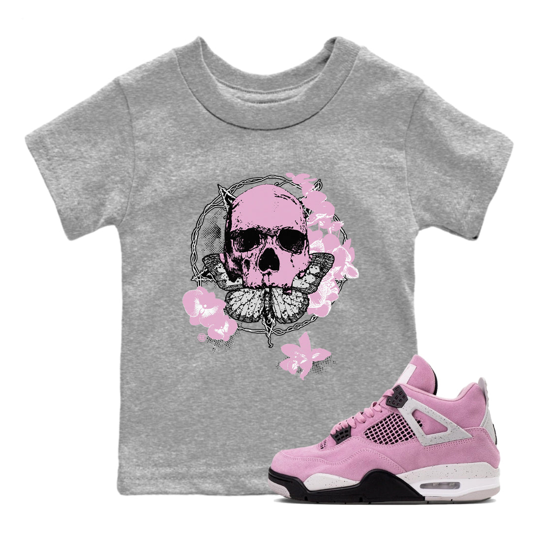 Carpe Diem Skull snkmatch Tees Kids - Air Jordan 4 Orchid