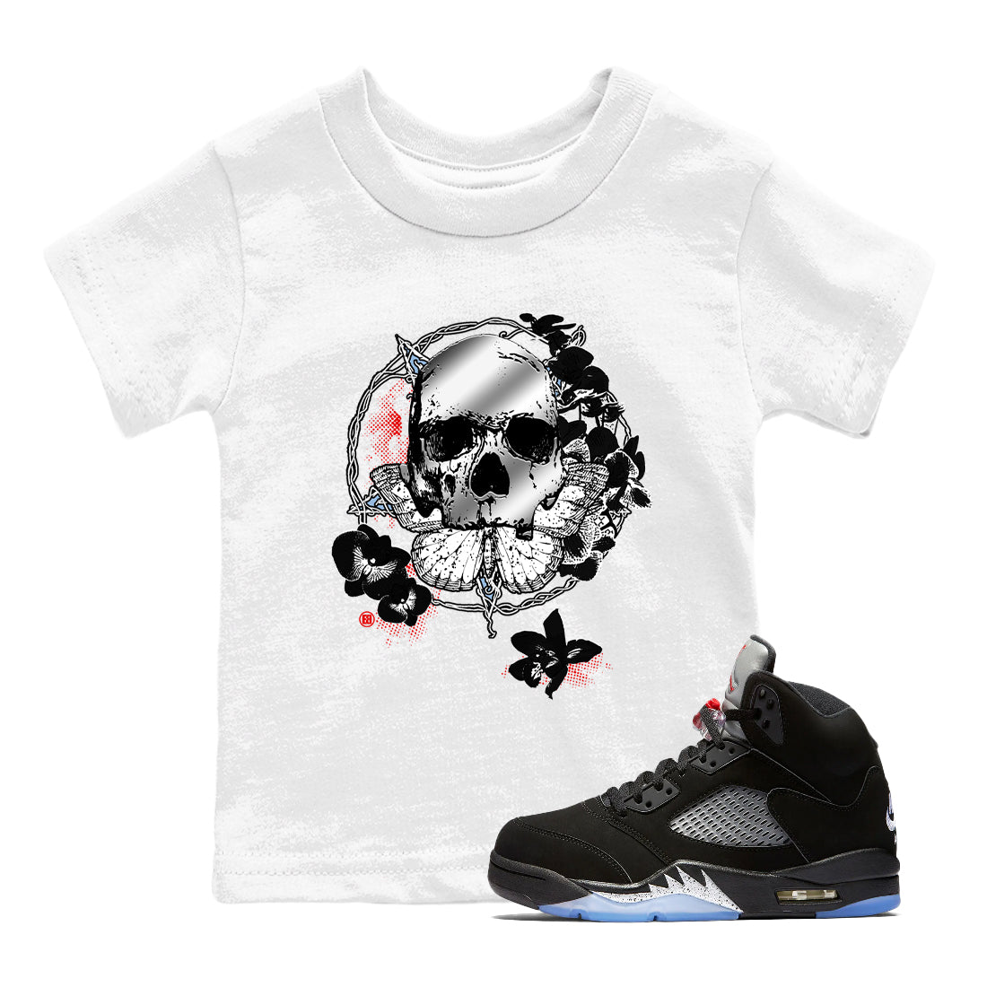 Carpe Diem Skull snkmatch Tees Kids - Air Jordan 5 Reimagined