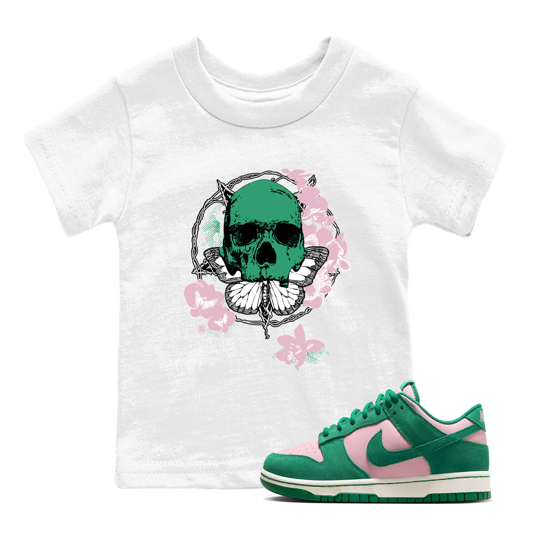 Carpe Diem Skull snkmatch Tees Kids - Dunk Medium Soft Pink Malachite
