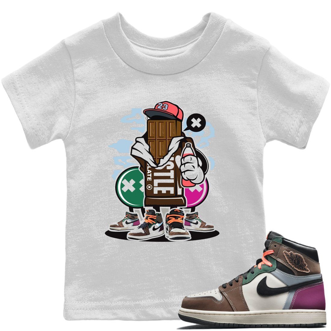 Chocolate Squad Kids Tops - Air Jordan 1 Hand Crafted