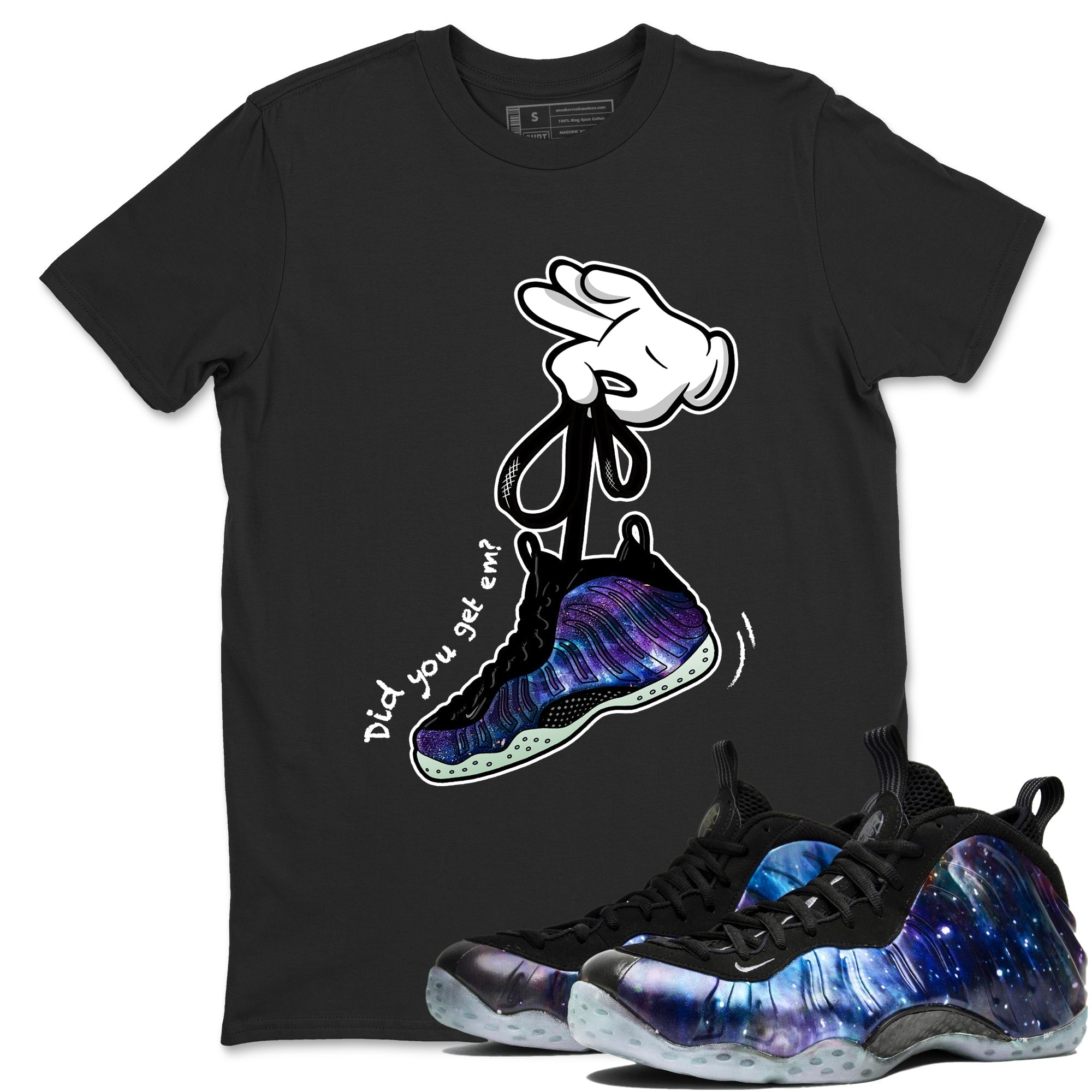 Cartoon Hands snkmatch Tees - Air Foamposite One Galaxy