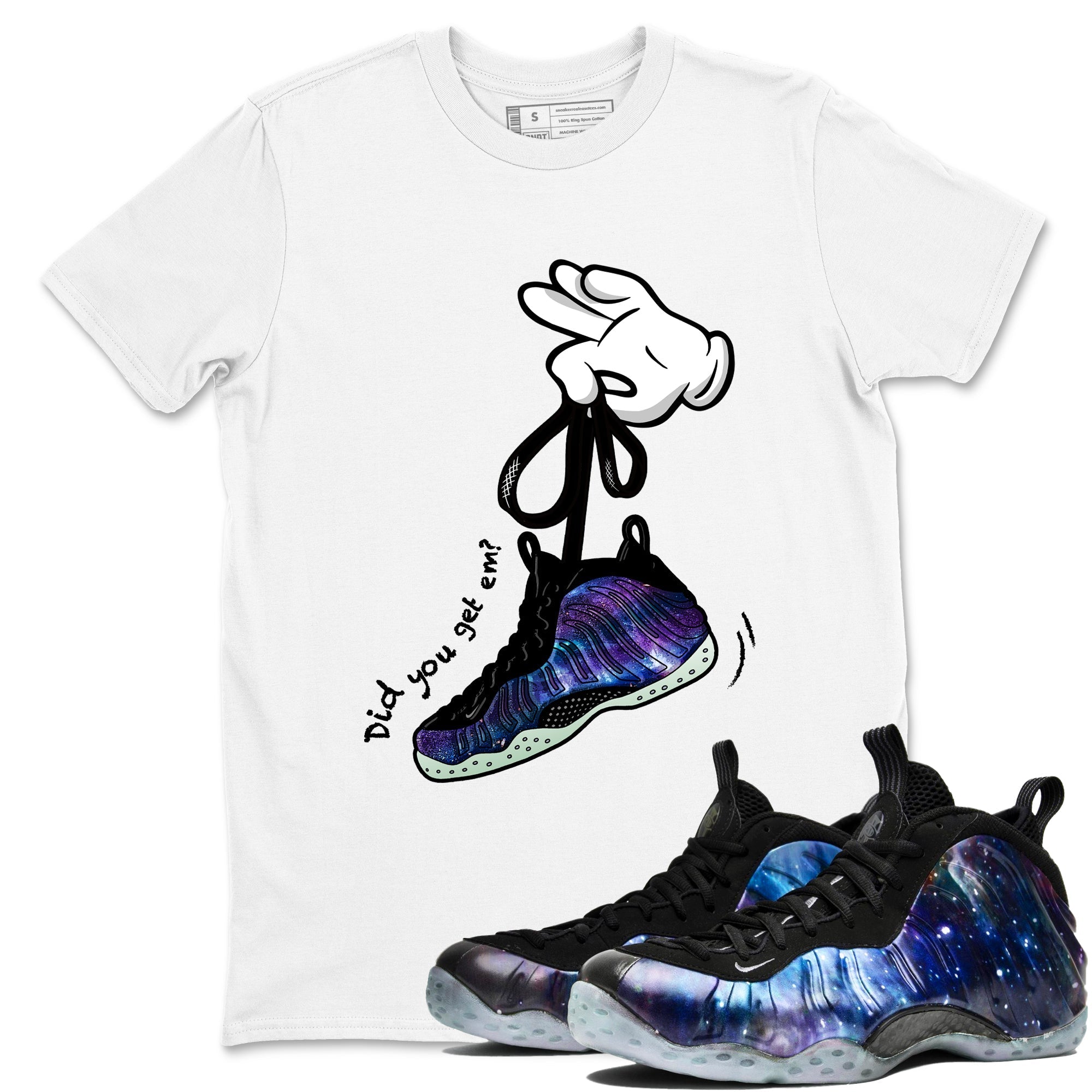 Cartoon Hands snkmatch Tees - Air Foamposite One Galaxy