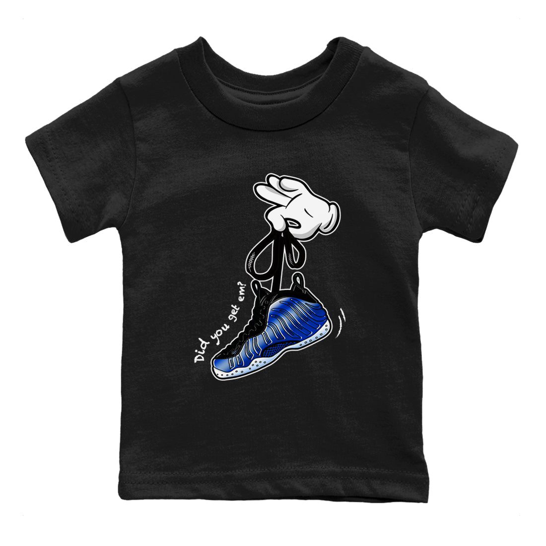Cartoon Hands snkmatch Tees Kids - Air Foamposite One Royal