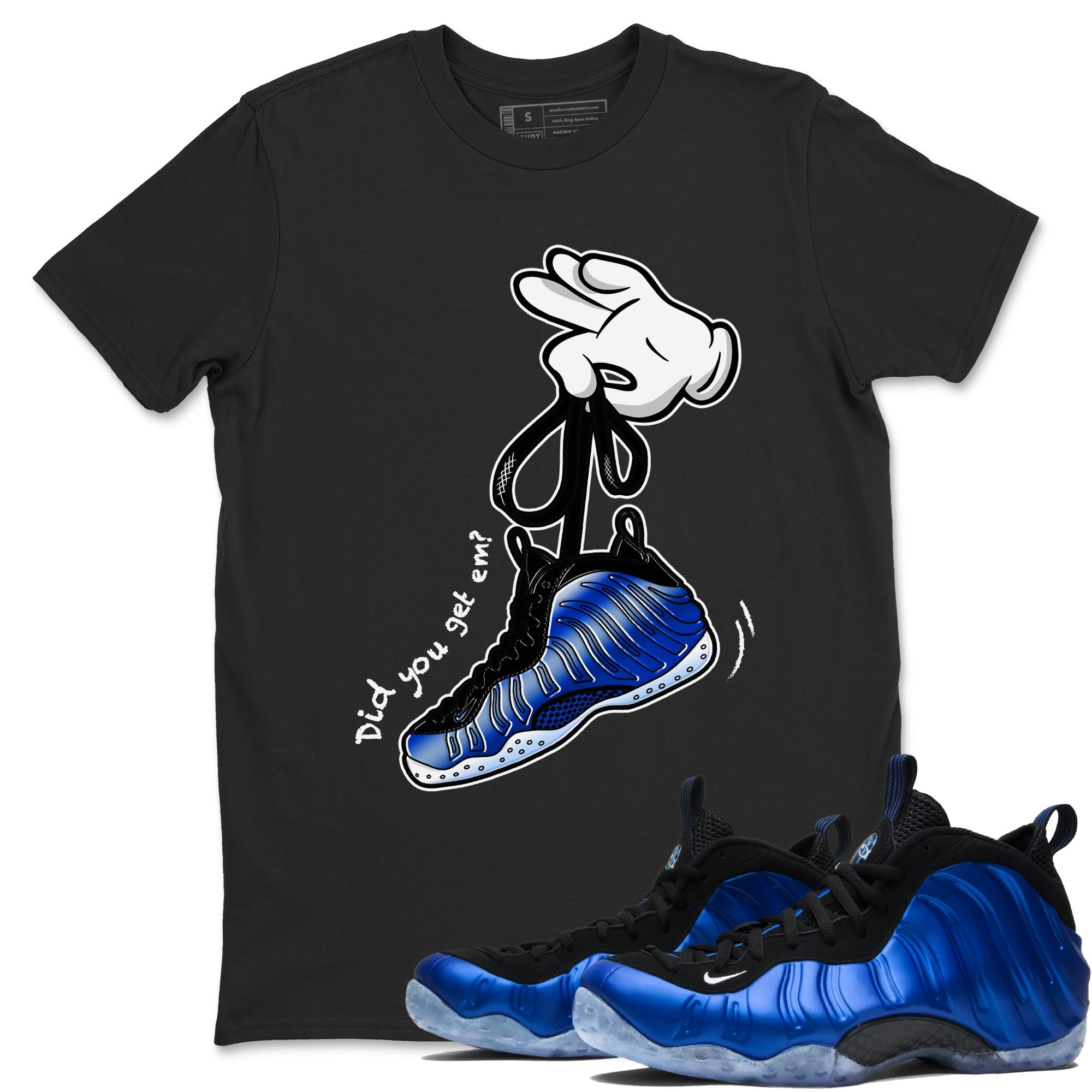 Cartoon Hands snkmatch Tees - Air Foamposite One Royal