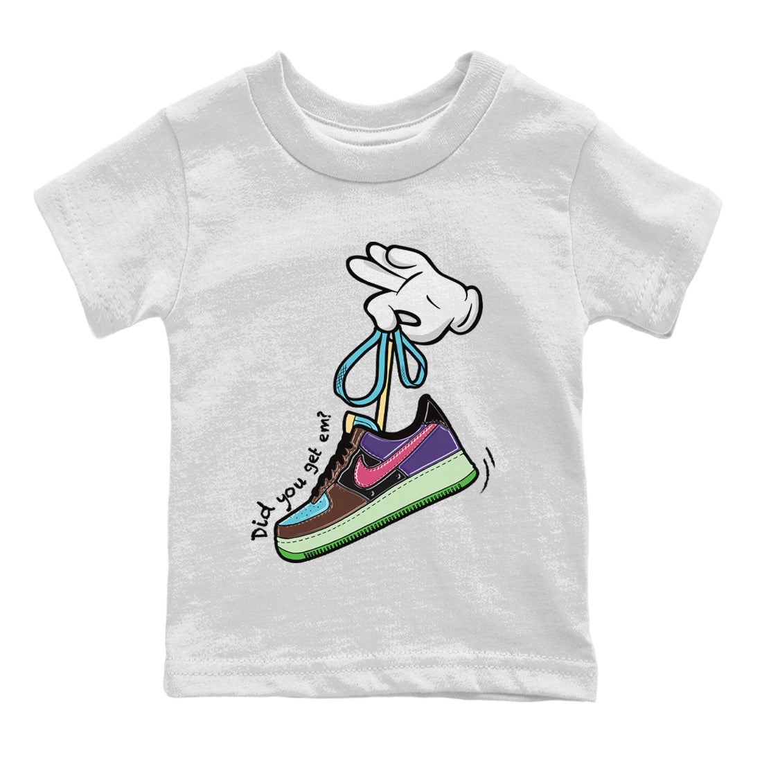 Cartoon Hands Kids Tops - Air Force 1 Undefeated Fauna Brown