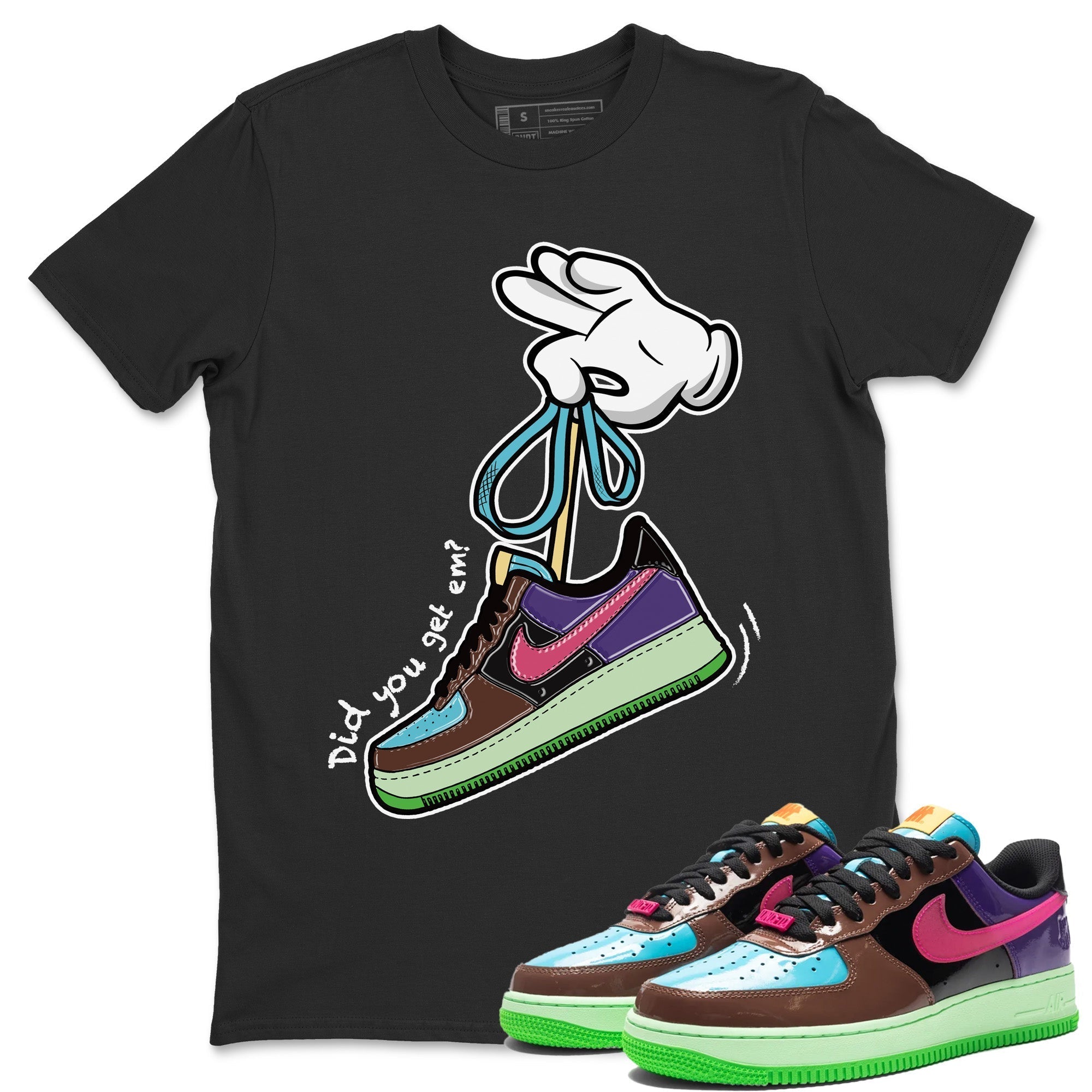 Cartoon Hands Unisex Tops - Air Force 1 Undefeated Fauna Brown