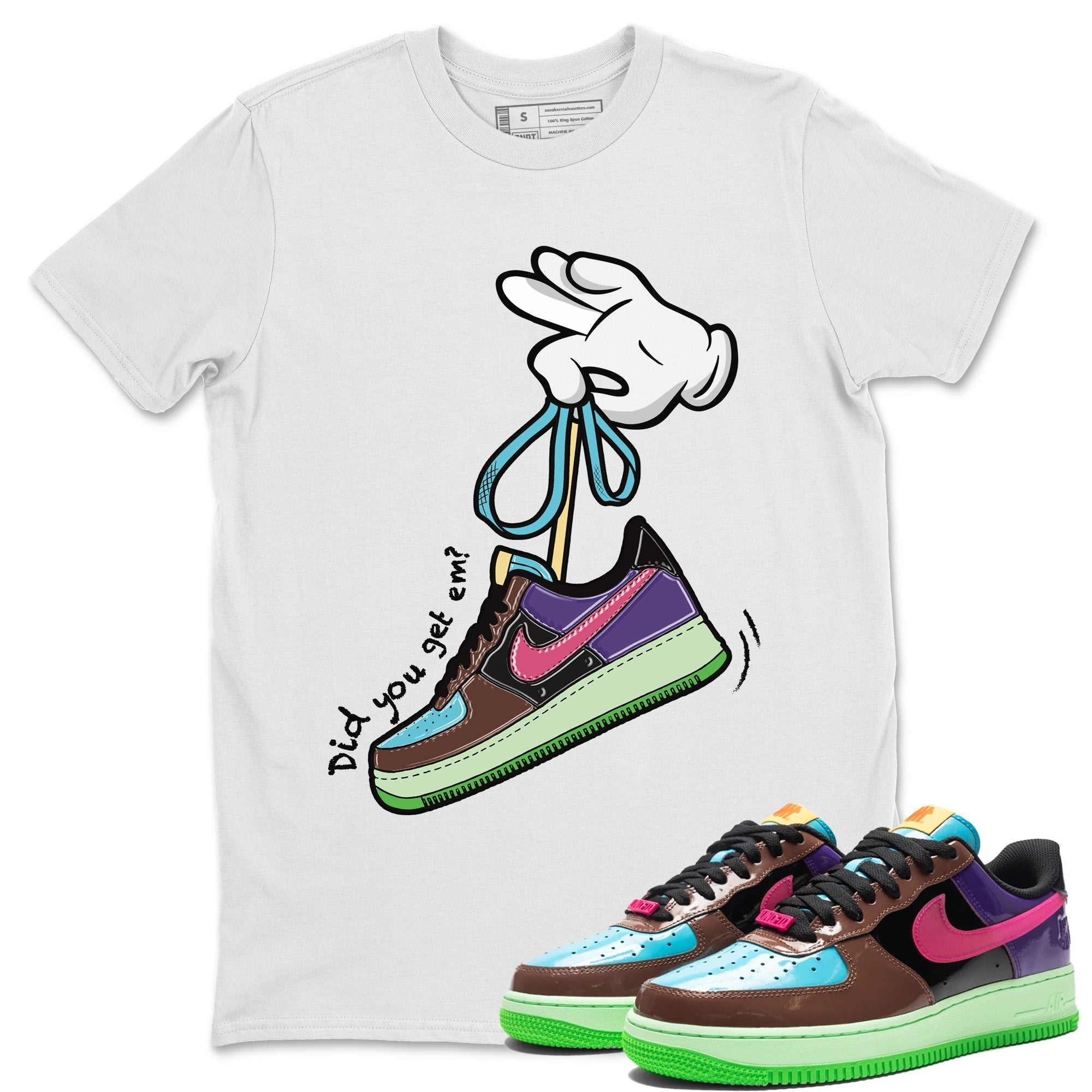 Cartoon Hands Unisex Tops - Air Force 1 Undefeated Fauna Brown