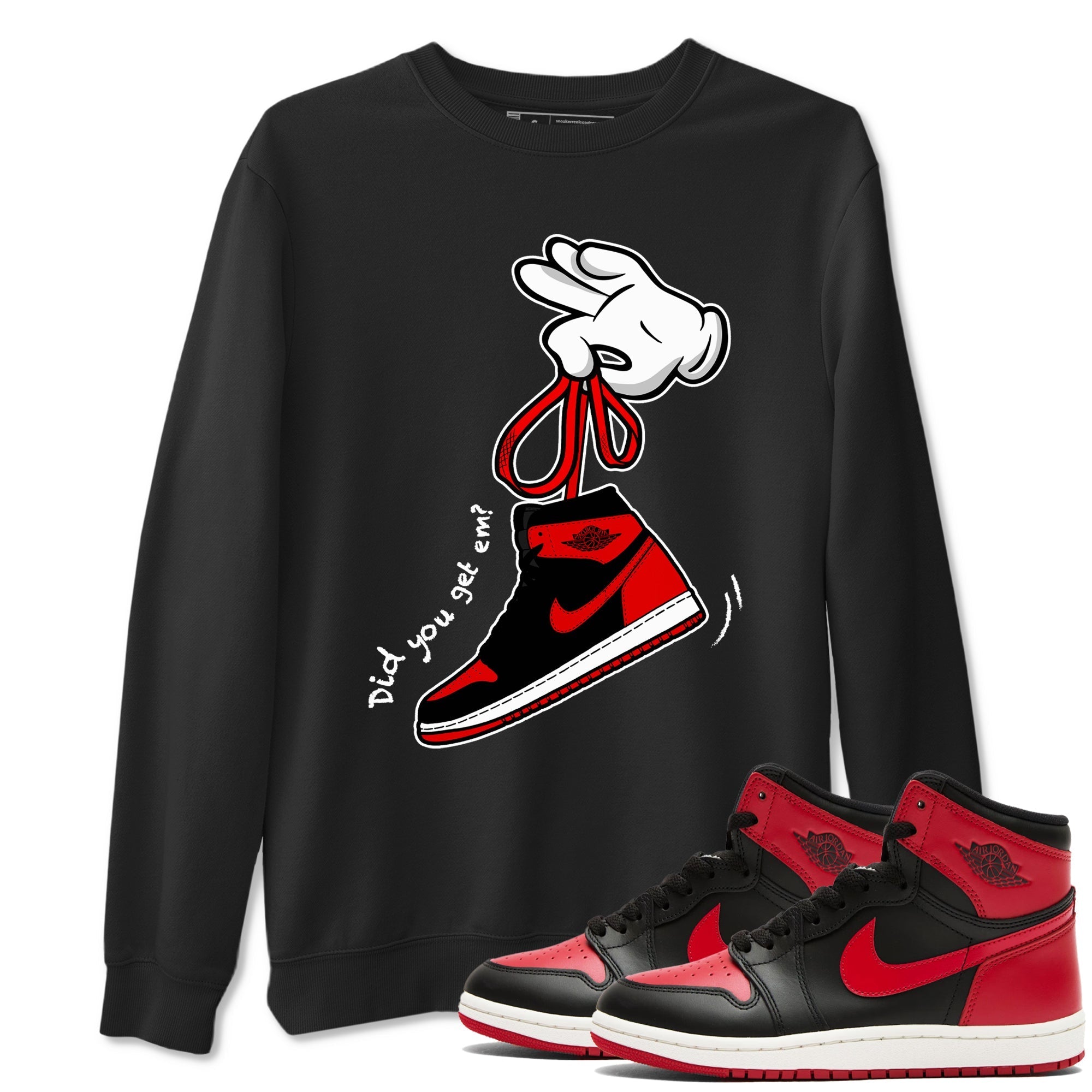 Cartoon Hands snkmatch Tees - Air Jordan 1 '85 Bred