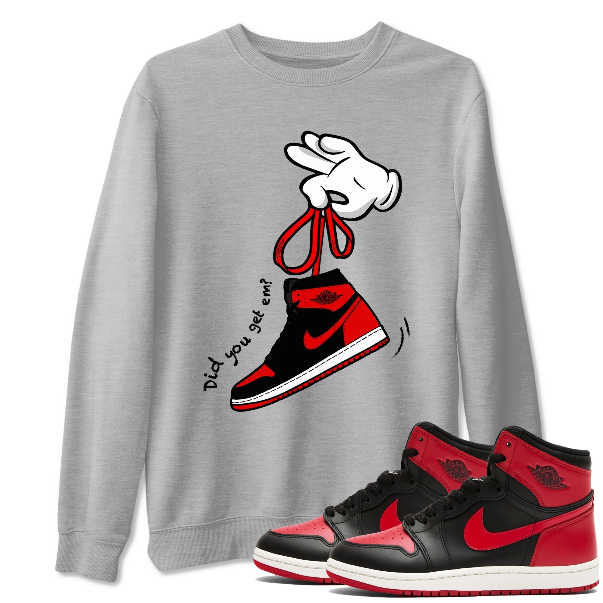 Cartoon Hands snkmatch Tees - Air Jordan 1 '85 Bred