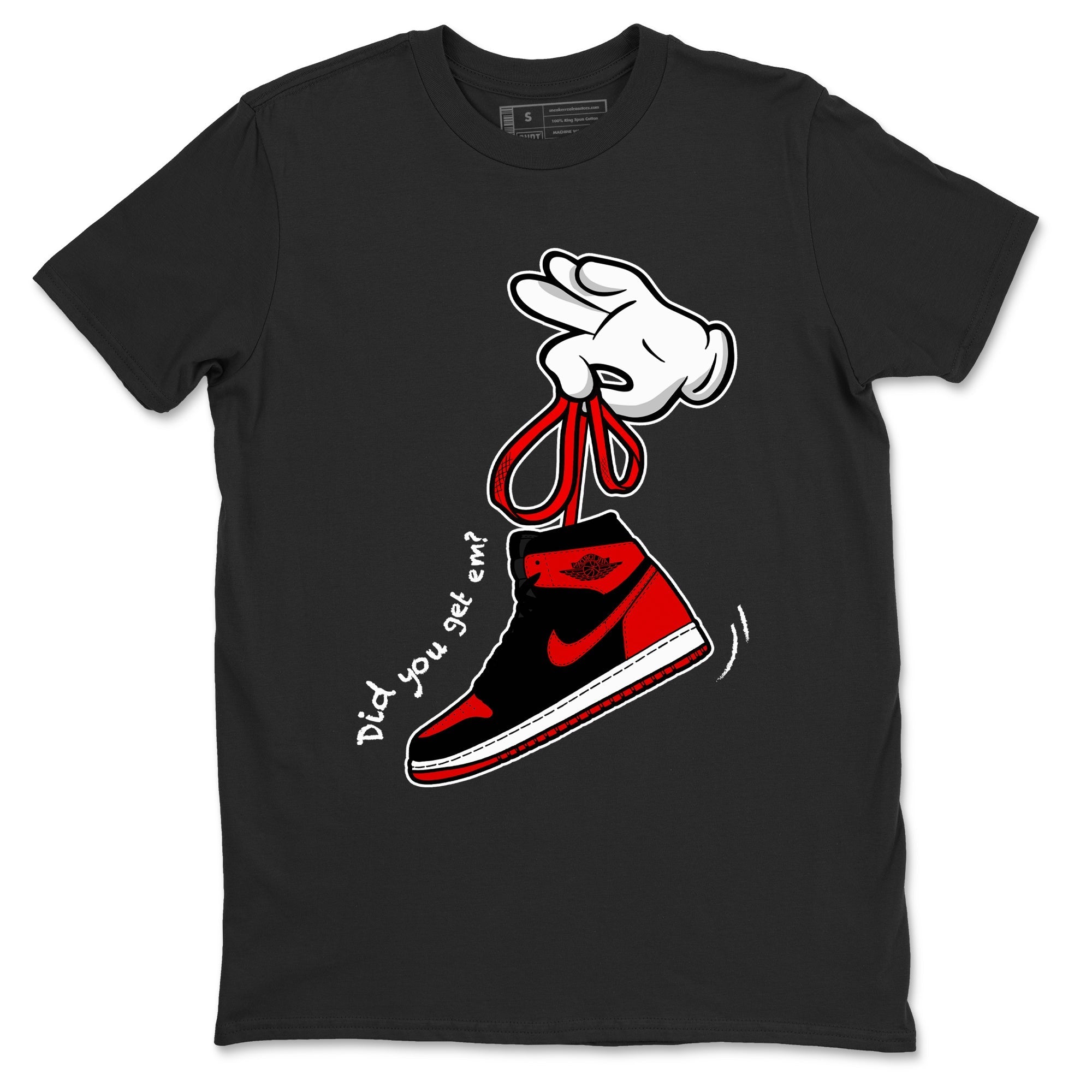 Cartoon Hands snkmatch Tees - Air Jordan 1 '85 Bred