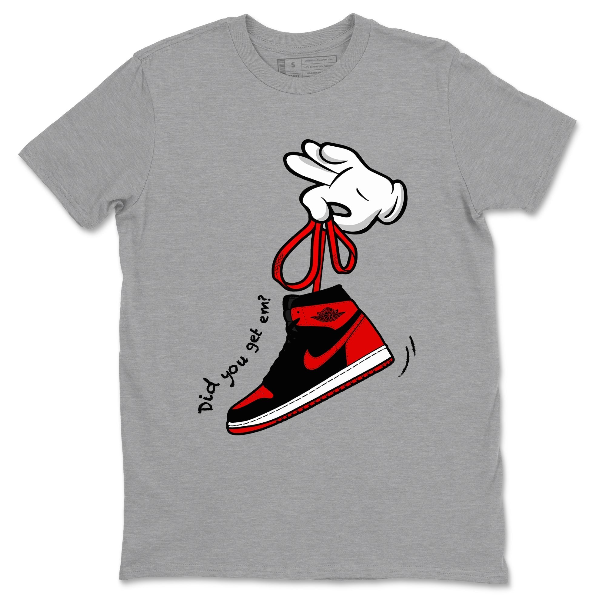 Cartoon Hands snkmatch Tees - Air Jordan 1 '85 Bred