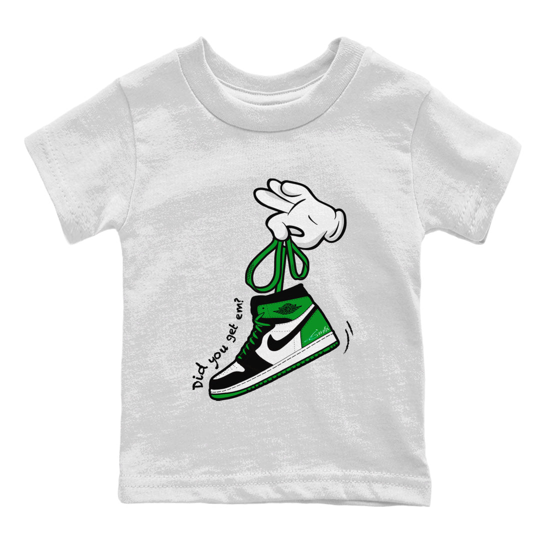 Cartoon Hands Kids Tops - Air Jordan 1 Celtics