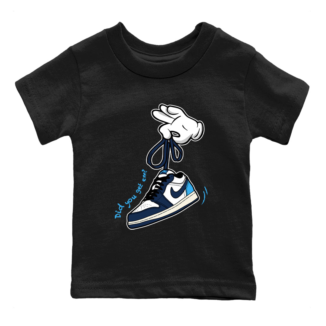 Cartoon Hands snkmatch Tees Kids - Air Jordan 1 Obsidian