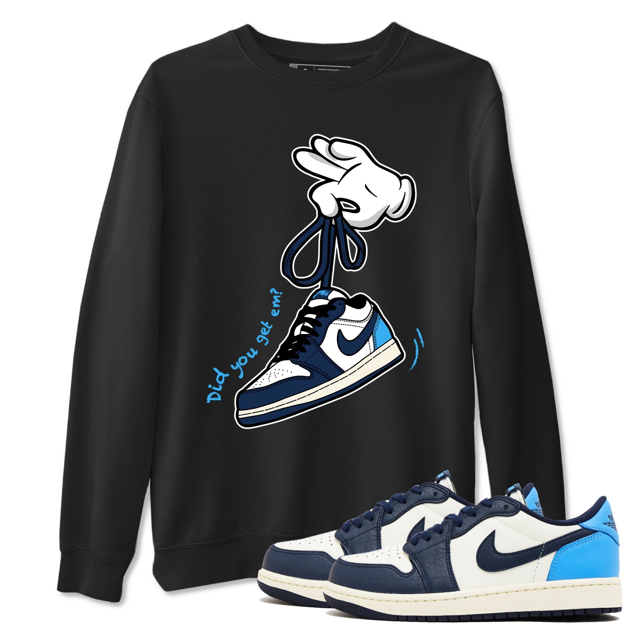 Cartoon Hands snkmatch Tees - Air Jordan 1 Obsidian