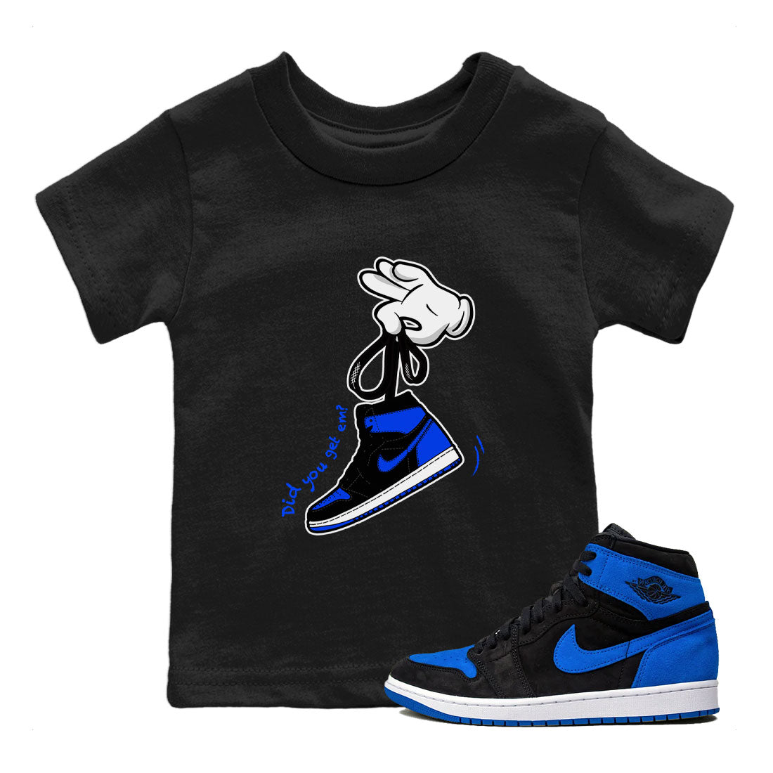 Cartoon Hands snkmatch Tee Kids - Air Jordan 1 Royal Reimagined