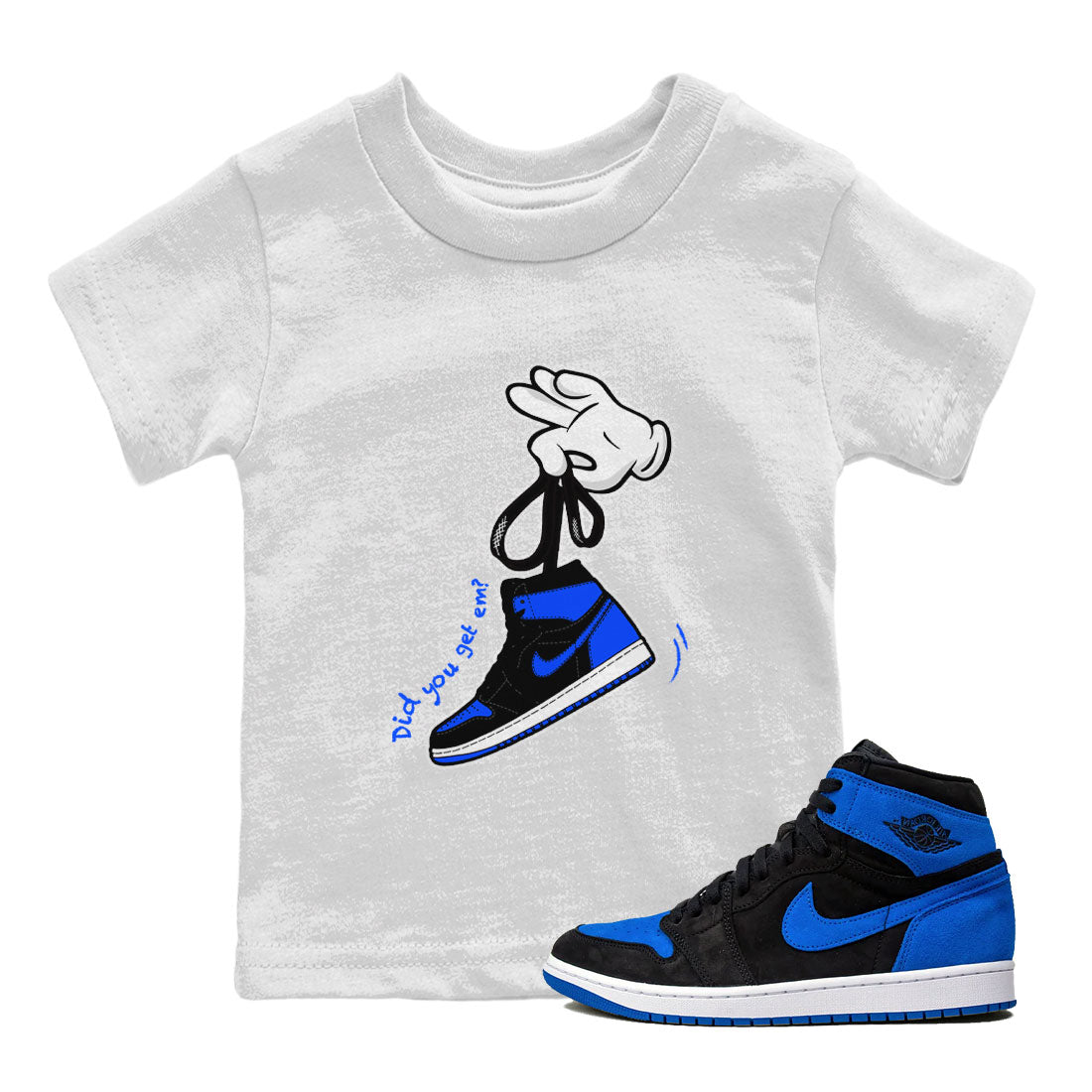 Cartoon Hands snkmatch Tee Kids - Air Jordan 1 Royal Reimagined
