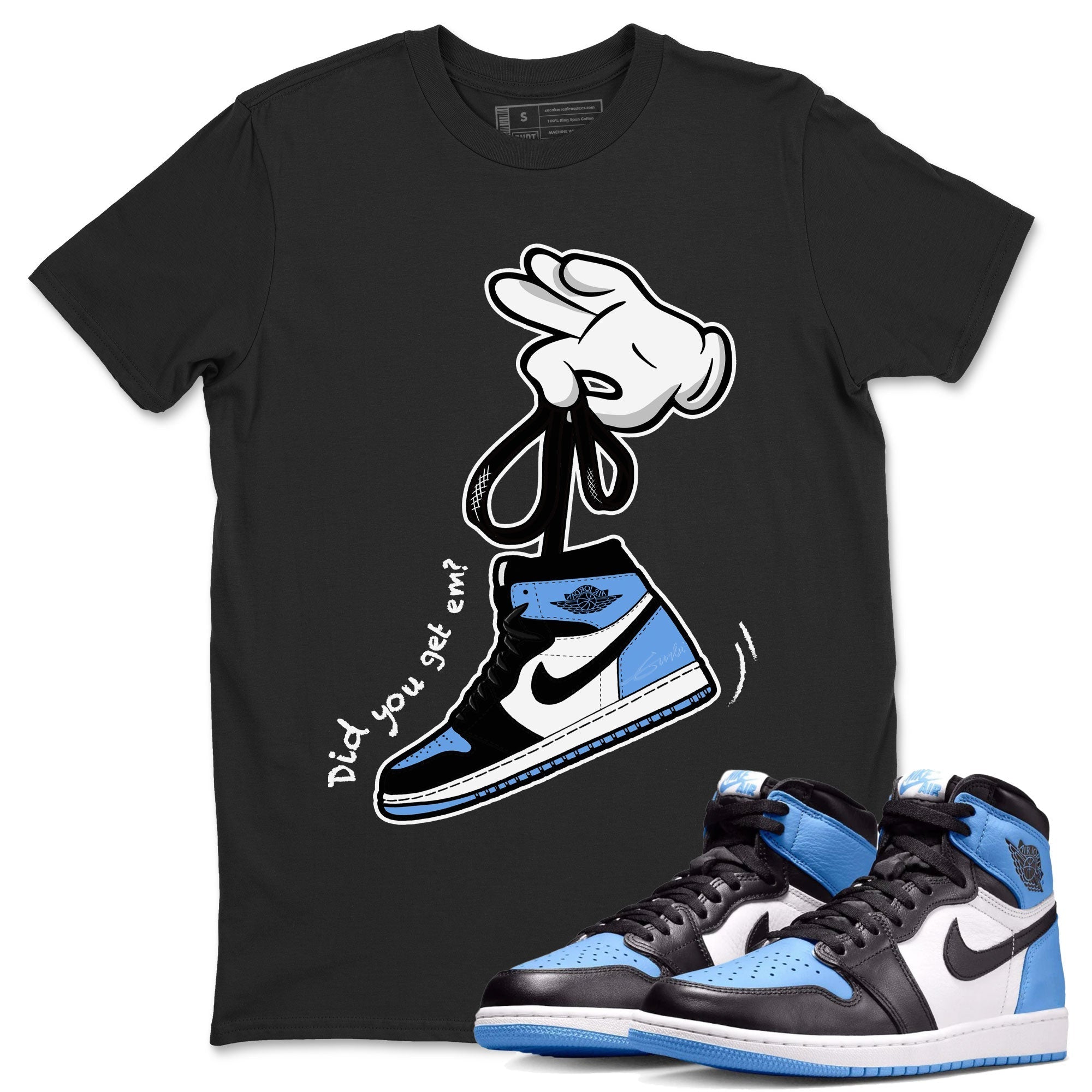 Cartoon Hands snkmatch Tee - Air Jordan 1 UNC Toe