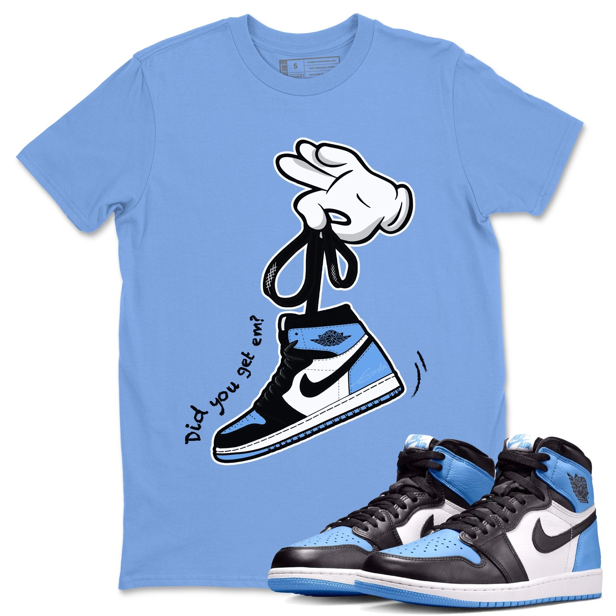Cartoon Hands snkmatch Tee - Air Jordan 1 UNC Toe