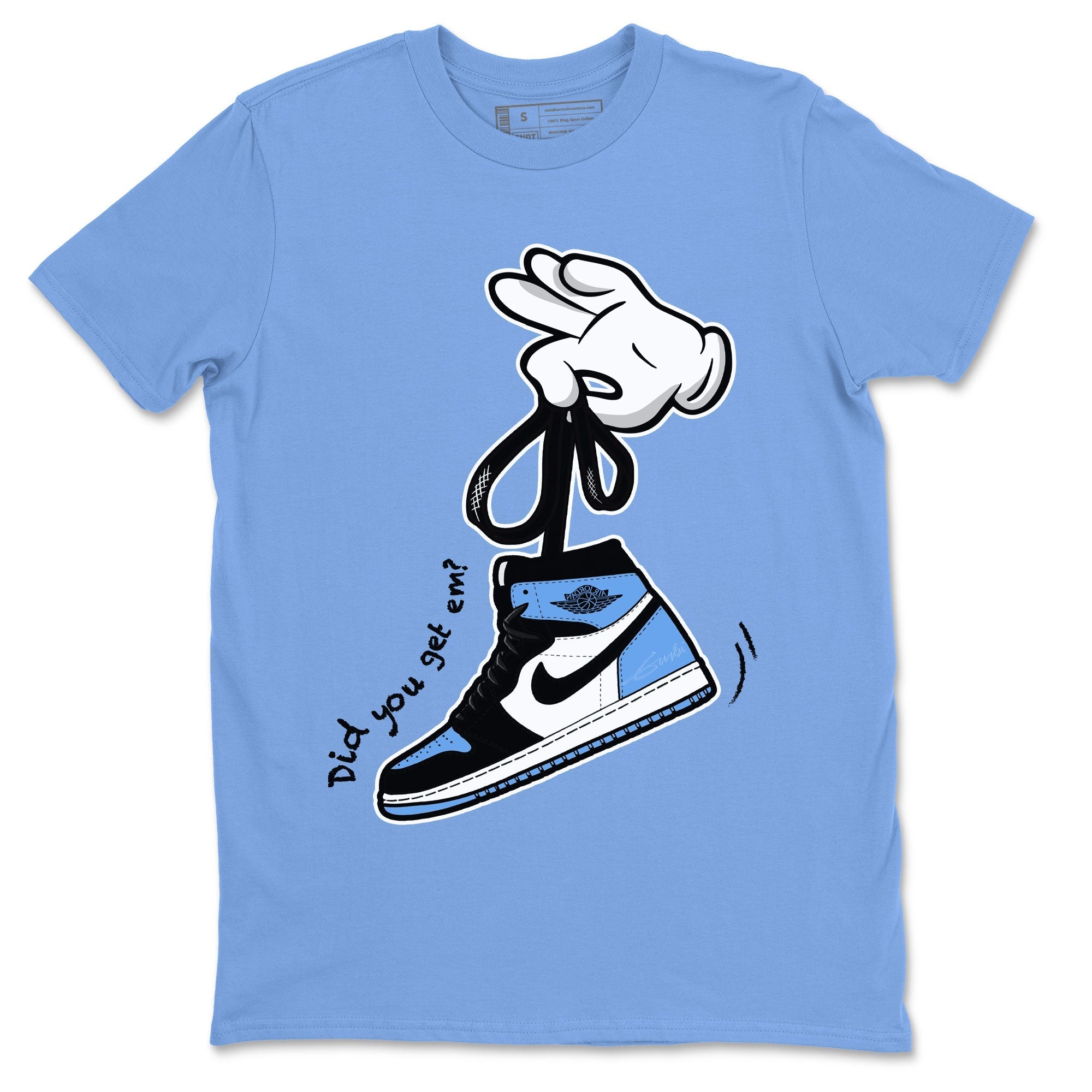 Cartoon Hands snkmatch Tee - Air Jordan 1 UNC Toe