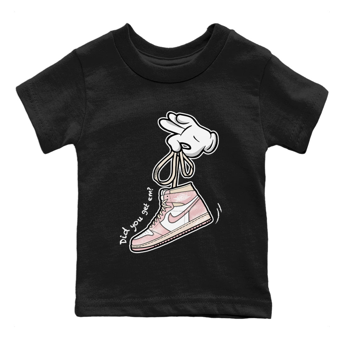 Cartoon Hands Kids Tops - Air Jordan 1 Washed Pink
