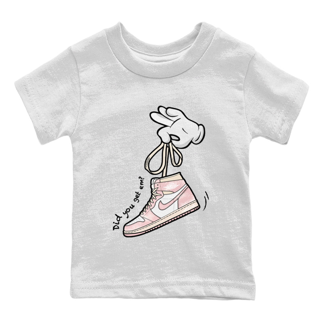 Cartoon Hands Kids Tops - Air Jordan 1 Washed Pink