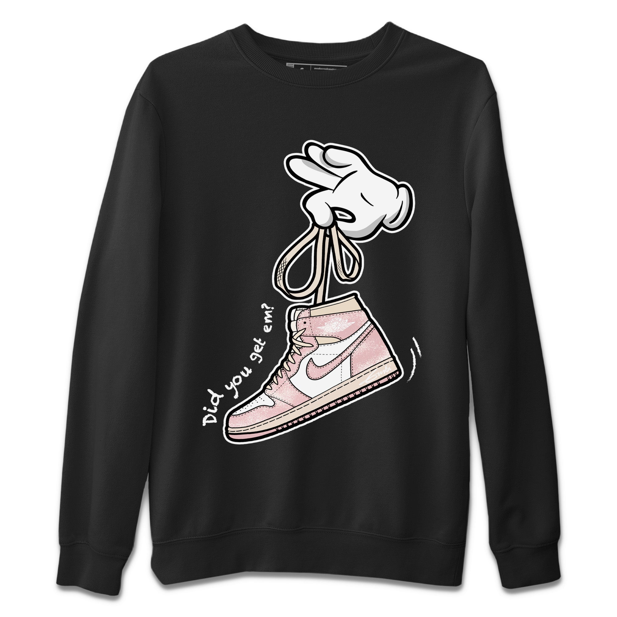 Cartoon Hands Unisex Tops - Air Jordan 1 Washed Pink