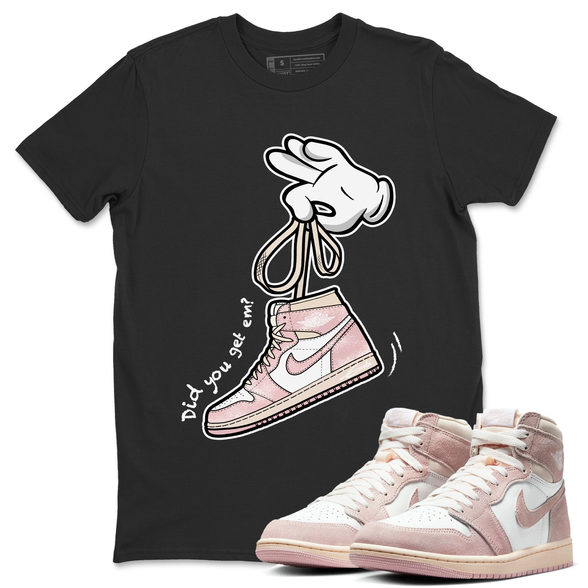 Cartoon Hands Unisex Tops - Air Jordan 1 Washed Pink