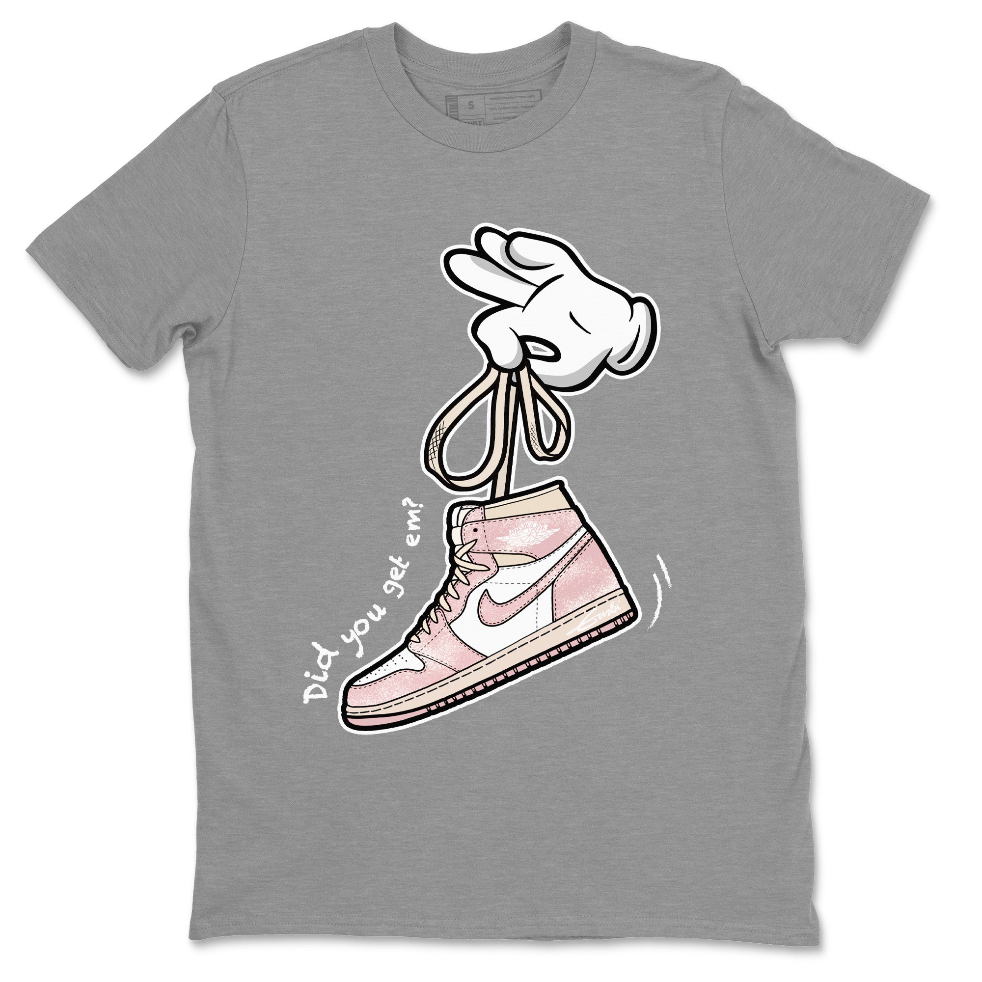 Cartoon Hands Unisex Tops - Air Jordan 1 Washed Pink