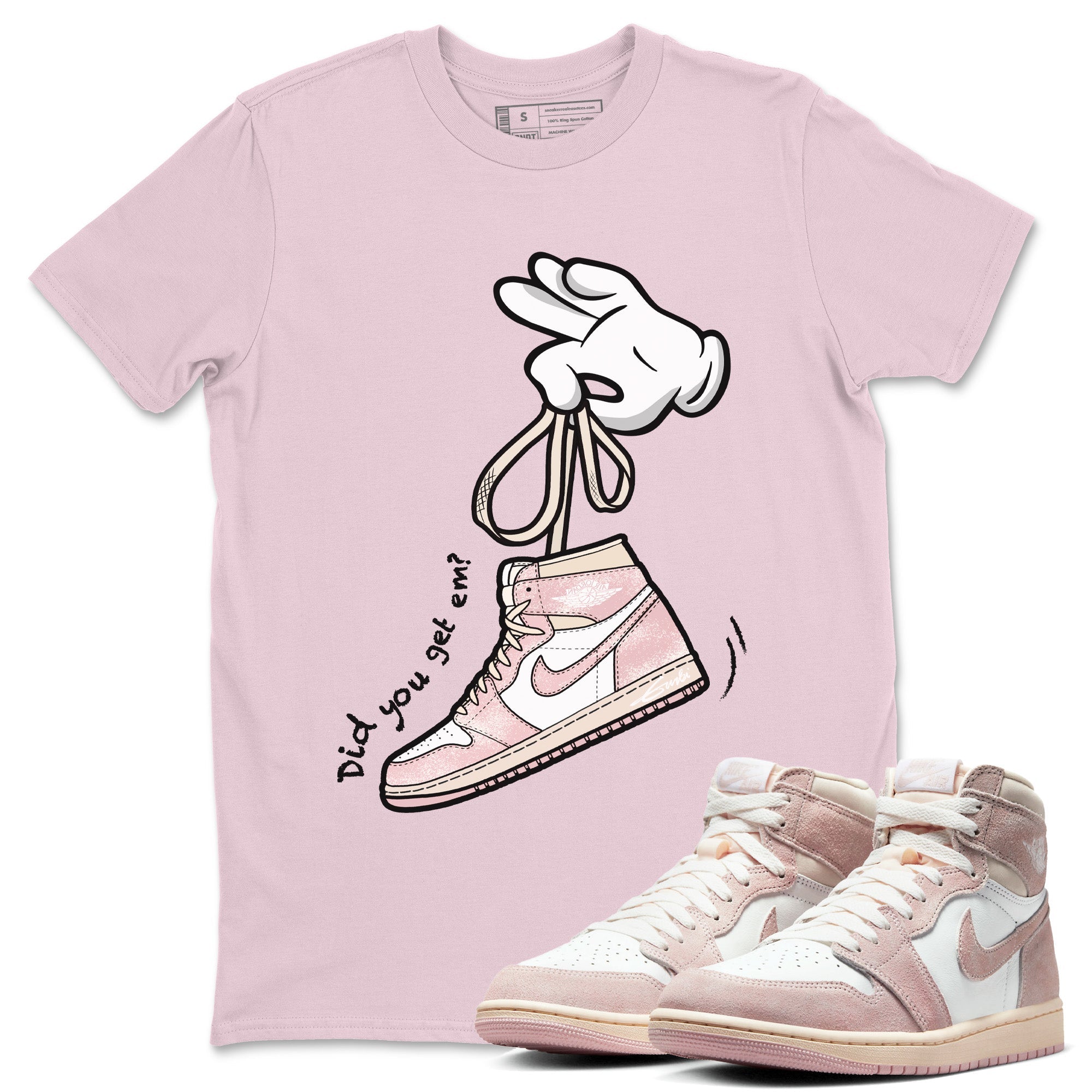 Cartoon Hands Unisex Tops - Air Jordan 1 Washed Pink