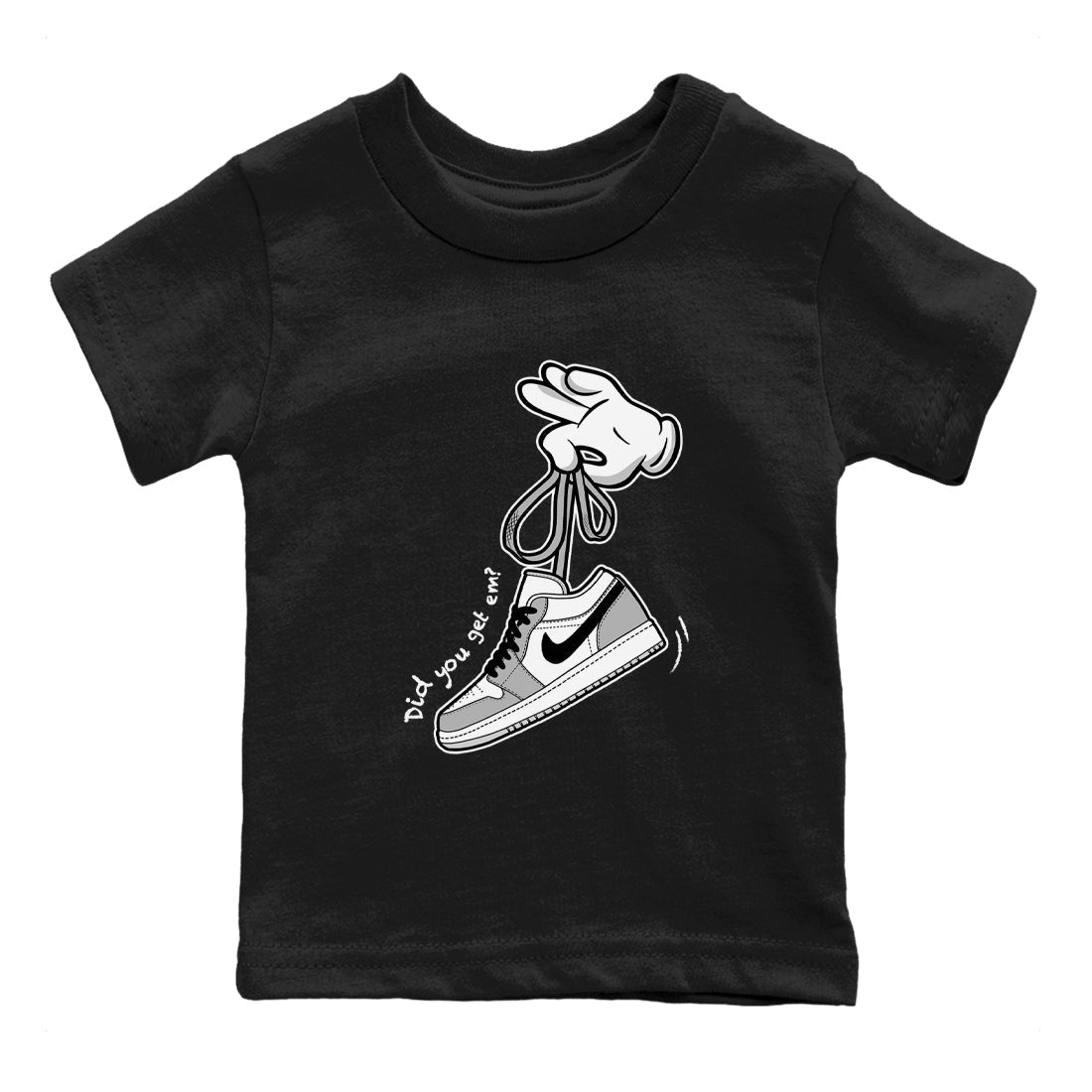 Cartoon Hands snkmatch Tees Kids - Air Jordan 1 Wolf Grey