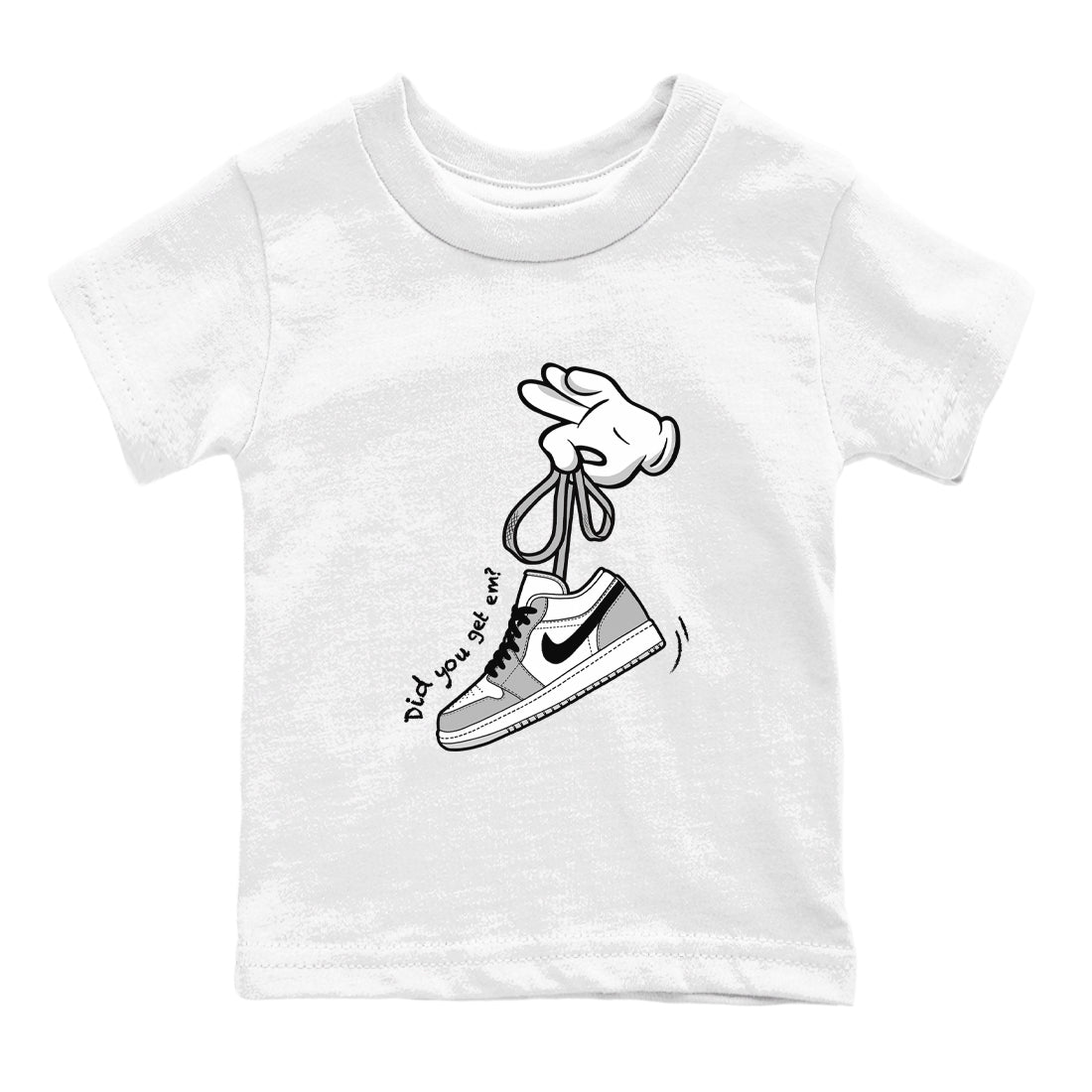 Cartoon Hands snkmatch Tees Kids - Air Jordan 1 Wolf Grey